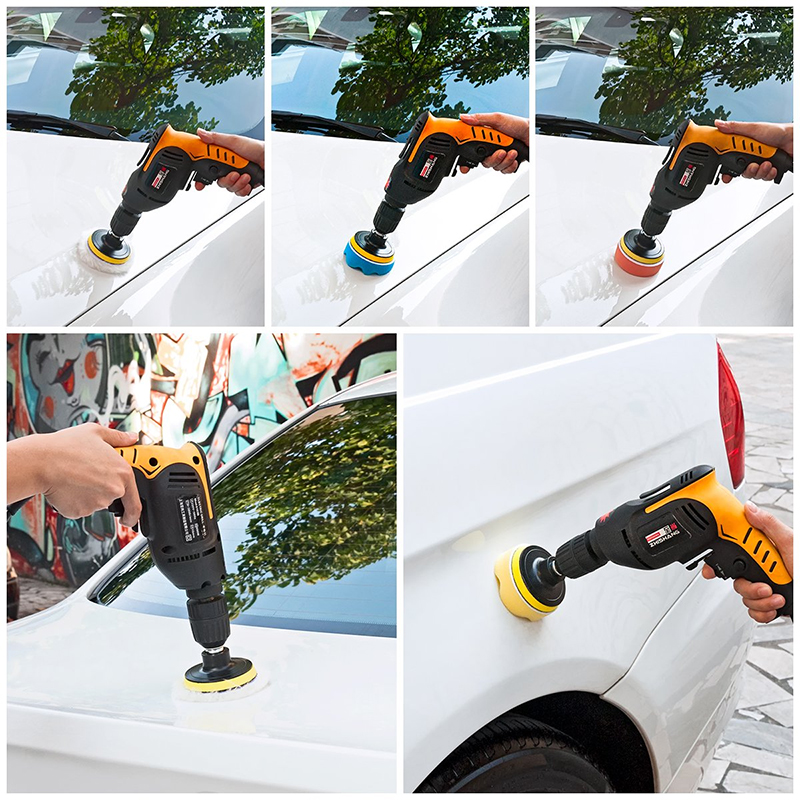 Car Polishing Sponge Pad Kit Wool Waxing Buffing Sponge Abrasive Disc Sandpaper For Sanding Headlight Refurbish Auto Detailing