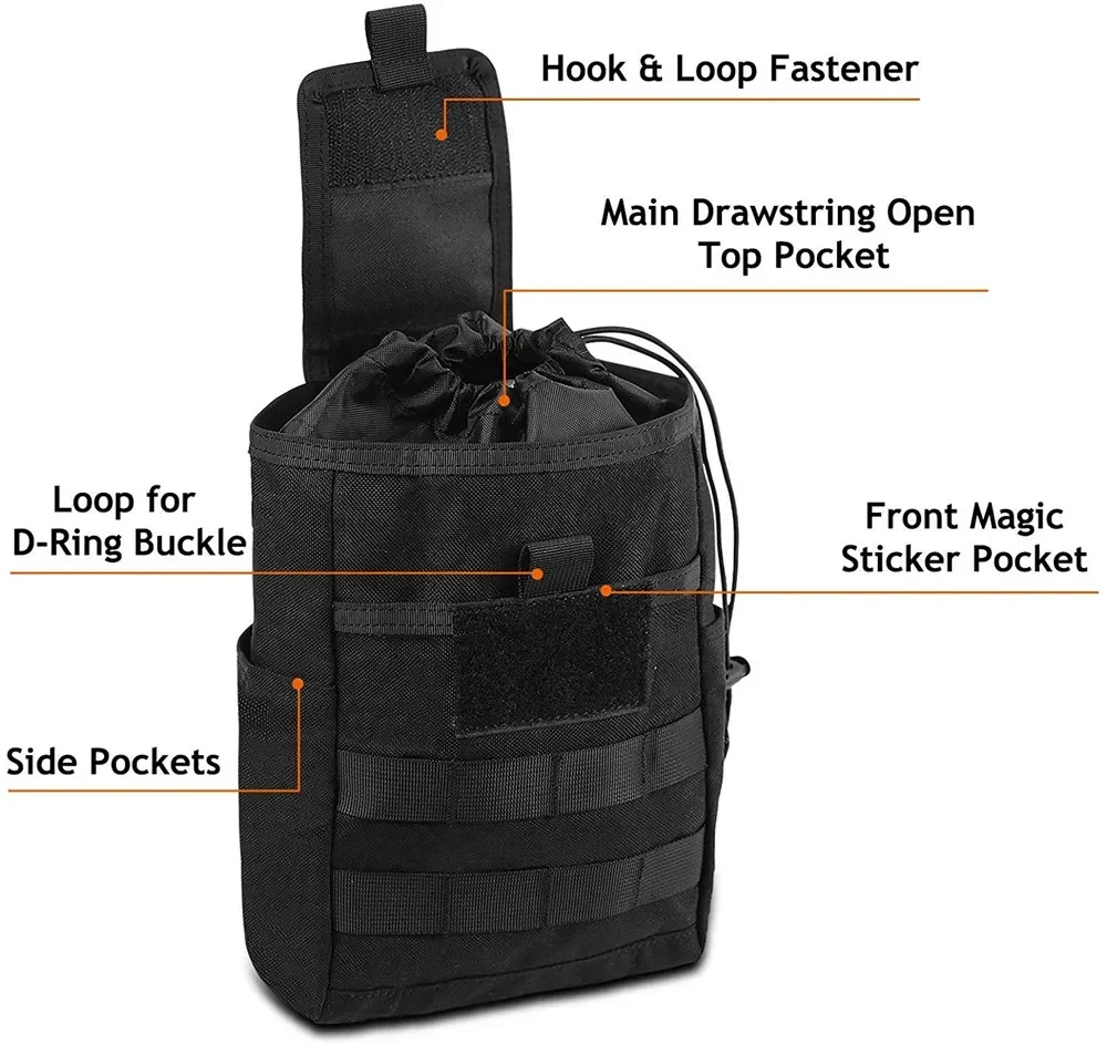 Faltbare Molle Dump Drop Pouch Ammo Magazin Hüfttasche Outdoor Sport Jagd Utility EDC Werkzeug Zubehör Klappbare Erholung Tasche – Detail 7