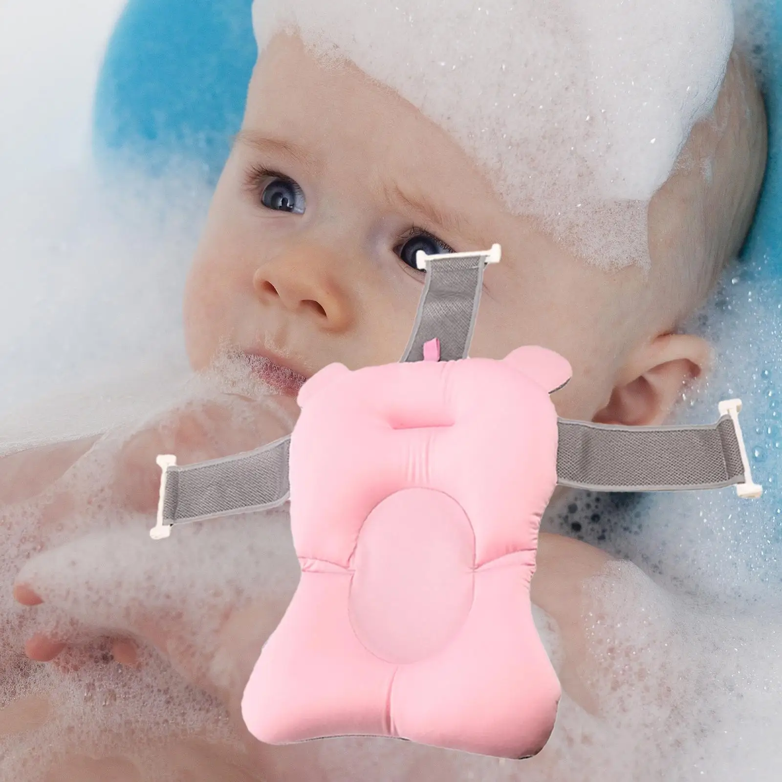  Floating Bathing Tub Seat 51x36x9cm Dries Quickly Anti Slip Soft for Infant 0-1 Y