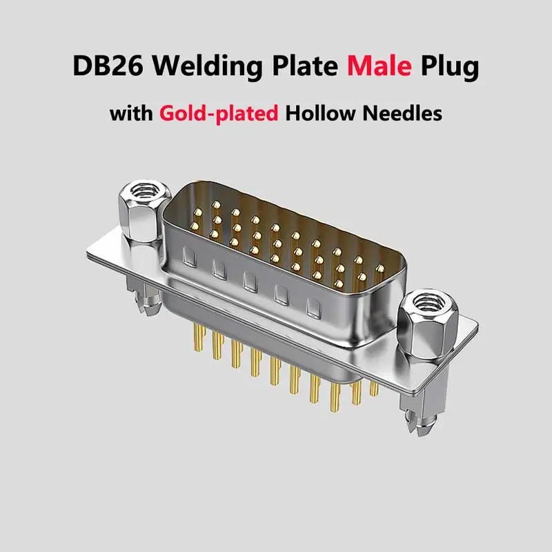 Solderfree Metal Shell RS232 D-SUB Serial to 26-Pin Port Terminal Male Adapter Pure Copper Core Gold Plated Connector with Case ANMBEST DB26 Breakout Connector 