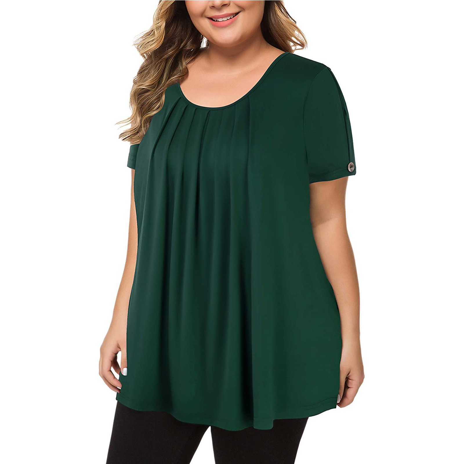 curta casual topo solto feminino plissado blusa