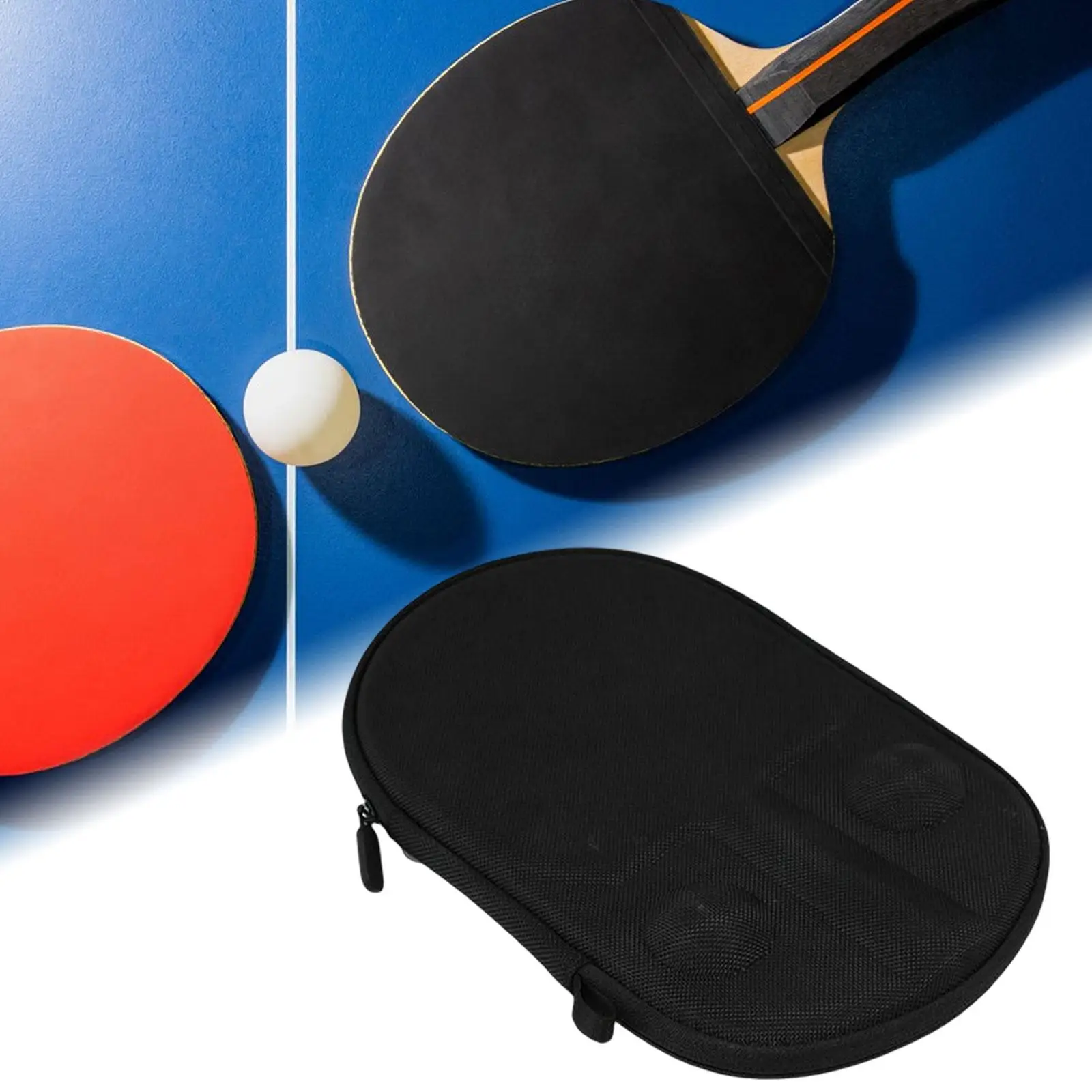 Table Tennis Racket Bag Hold 1 Racket and two balls with Zipper Sturdy for Competition