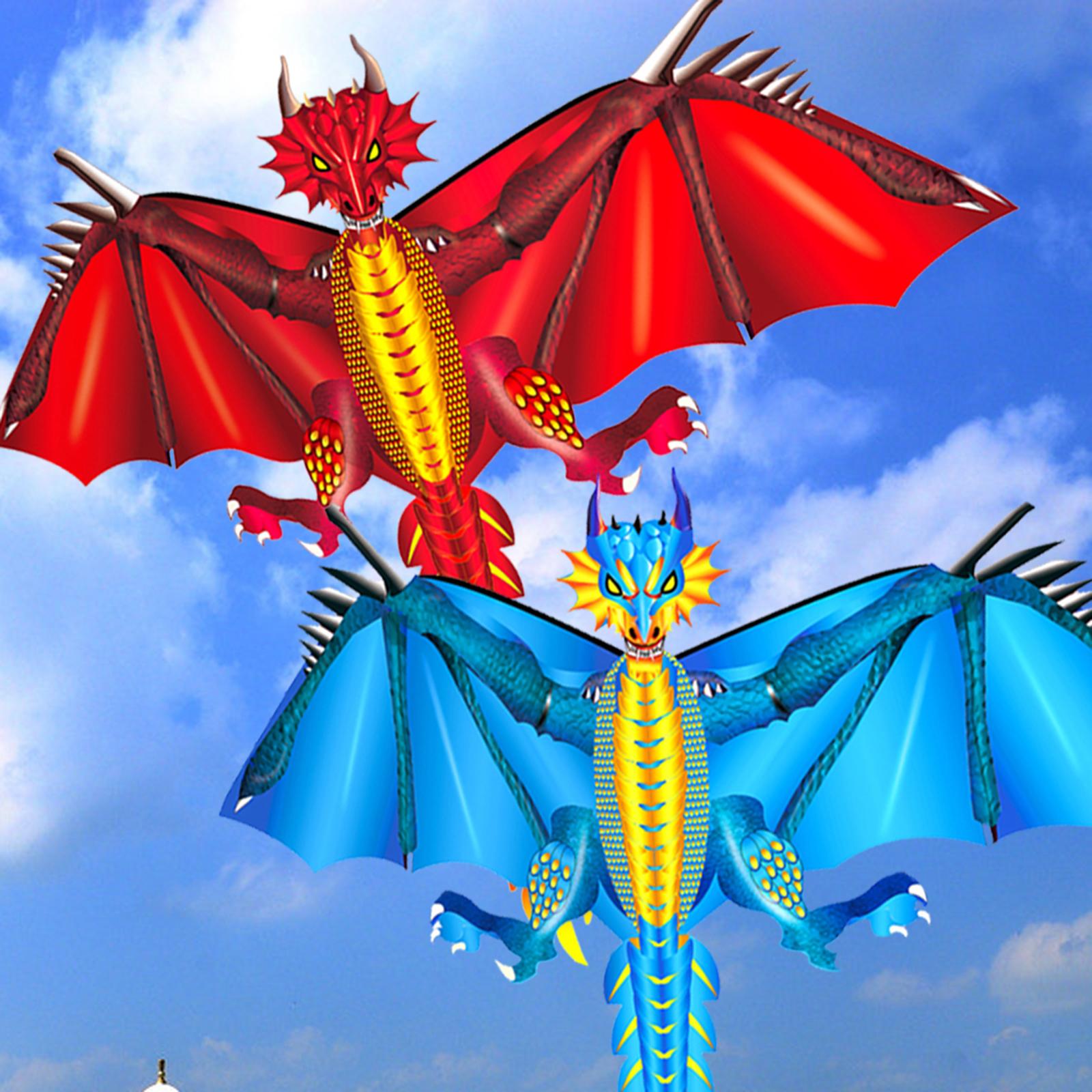 Ice Fiery Dragon Spring Kite Set Colorful Easy to Fly Huge Precious Memory Cloth Flyer Toys for Park Beach Outdoor Summer Family