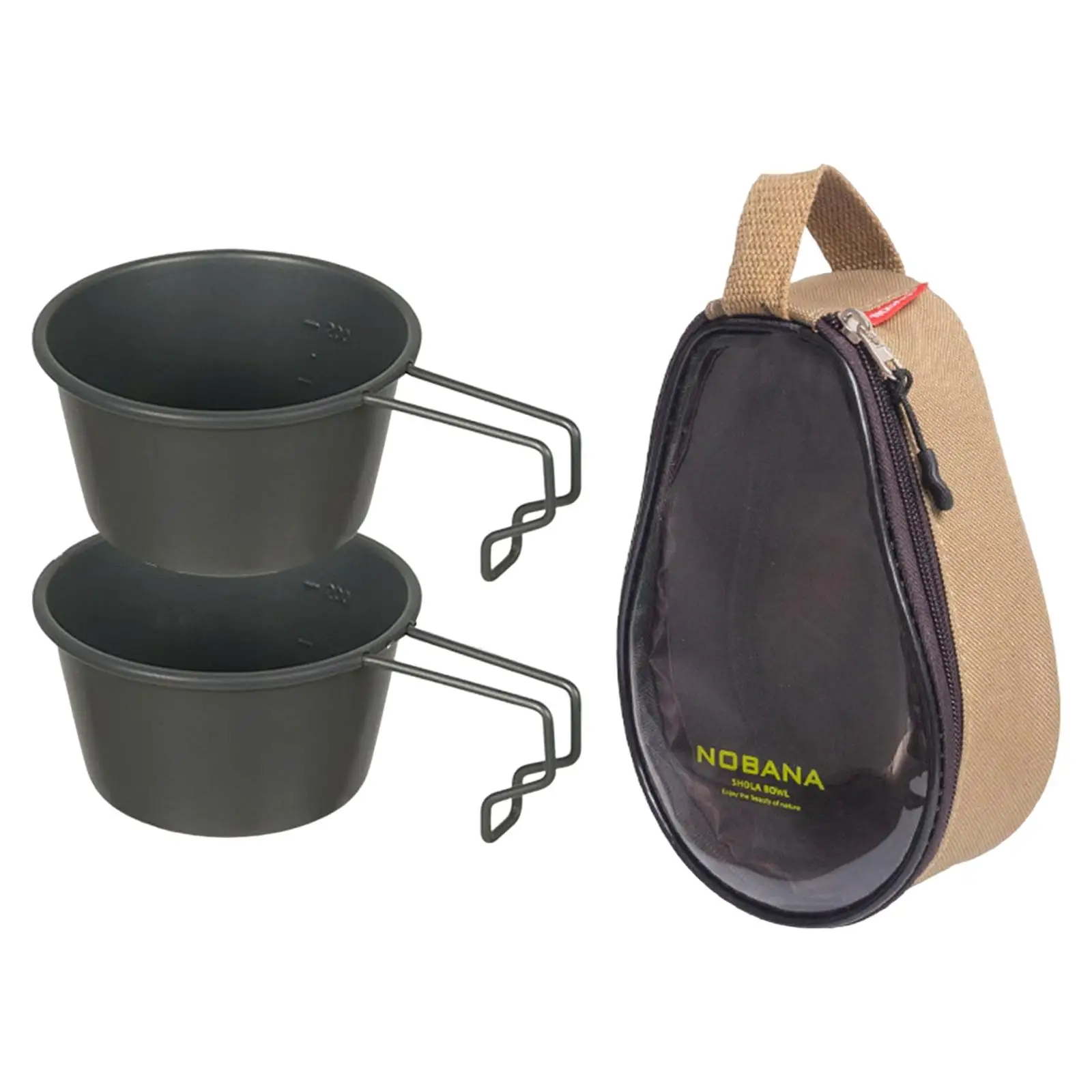 3pcs Outdoor Stainless Steel Bowl Picnic Tableware Barbecue Hiking Camping Cup Picnic Cookware Storage Bag