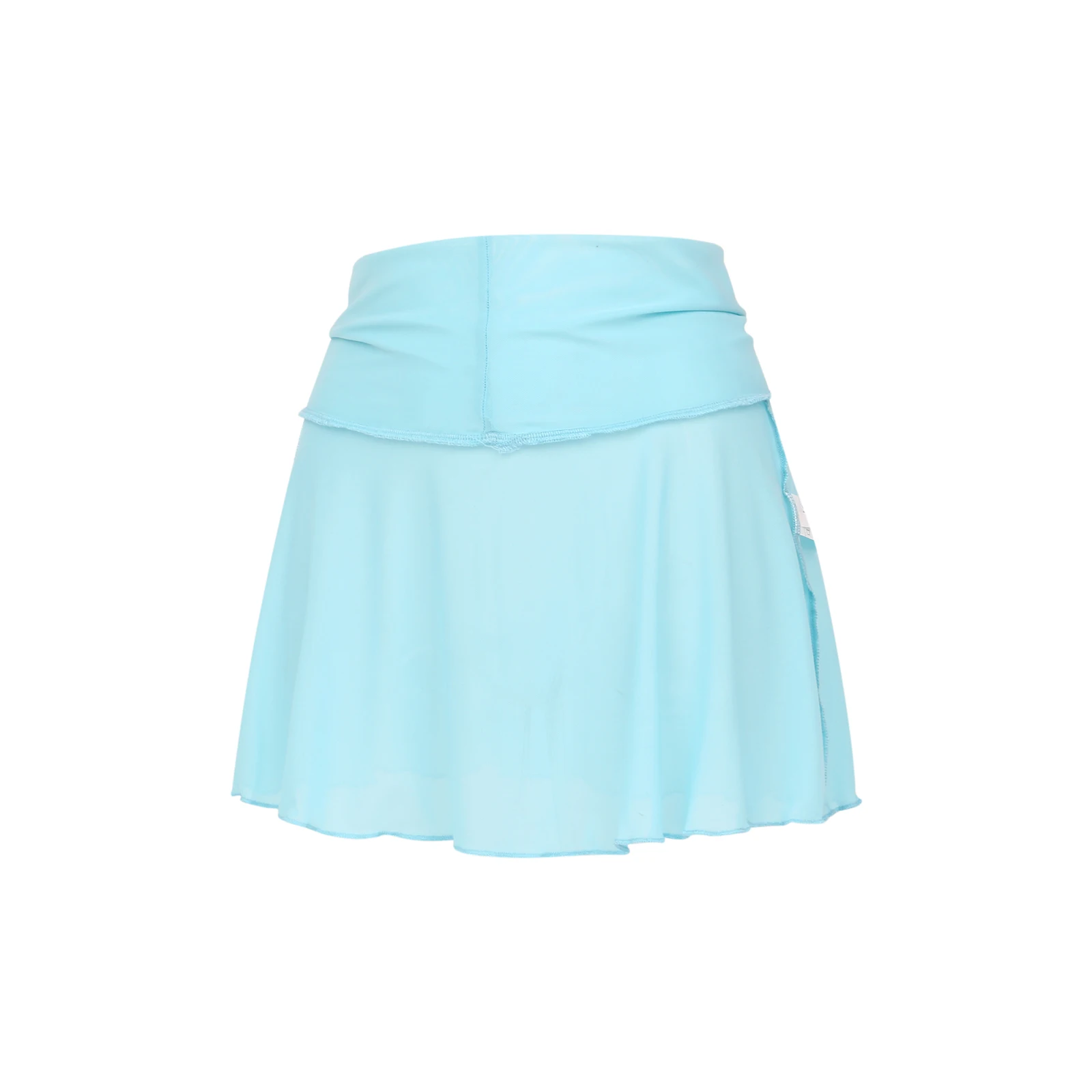 S7be7656899c94539b31e7c3c687cf1faF 2022 Women A-Line Rave High Waist Mini Skirts Summer Solid Color See Through Fishnet Short Pleated Skirt Festival Clothes