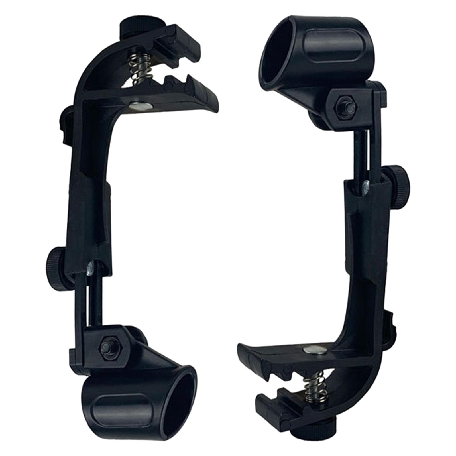 2 Pieces Drum Microphone Clamp Holder Accessories Drum Rim Clamp Adjustable for Meeting Lecture Mount Microphone Recording Stage