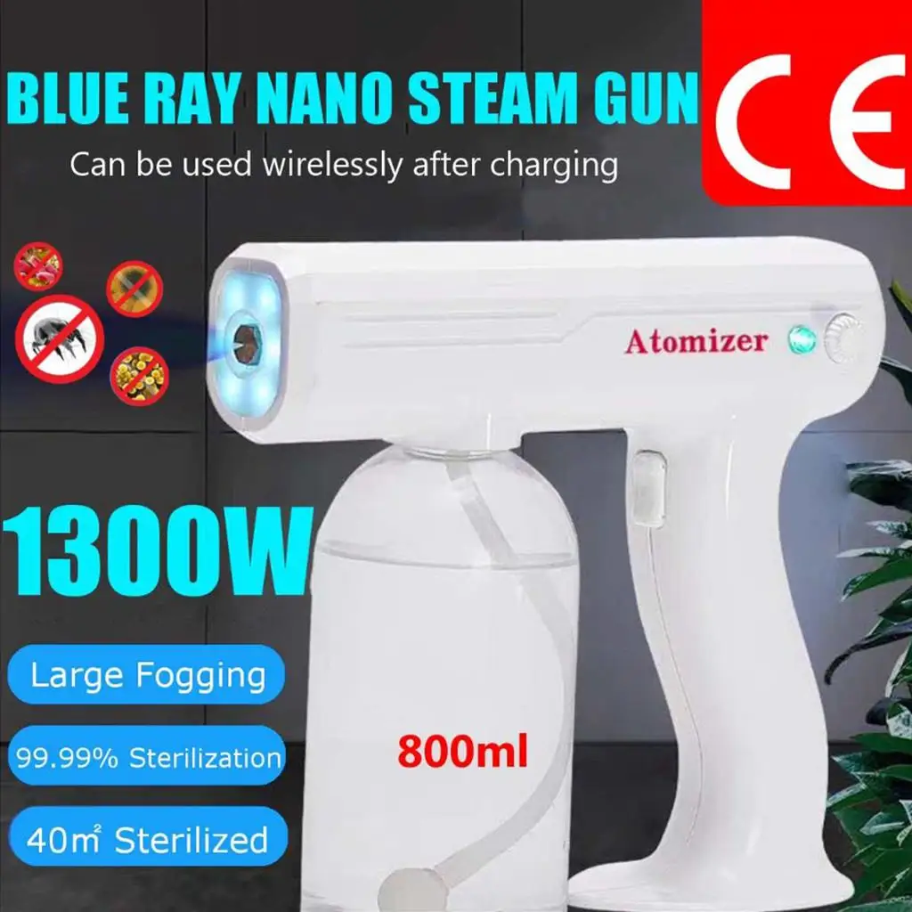 800ml Fog Machine Stage Smoke Machine Blue Light Nano Mist Gun Hair Sprayer