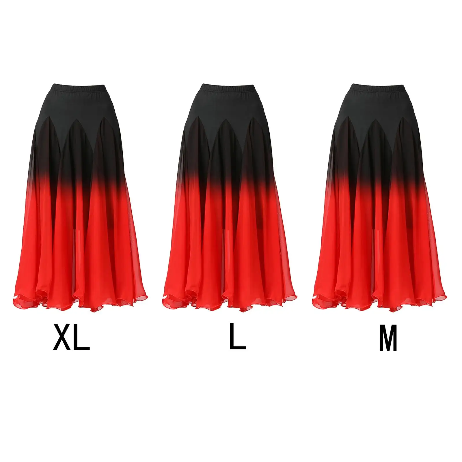 Women Ballroom Dance Skirt Dancing Costume Performance Dancewear Belly Long