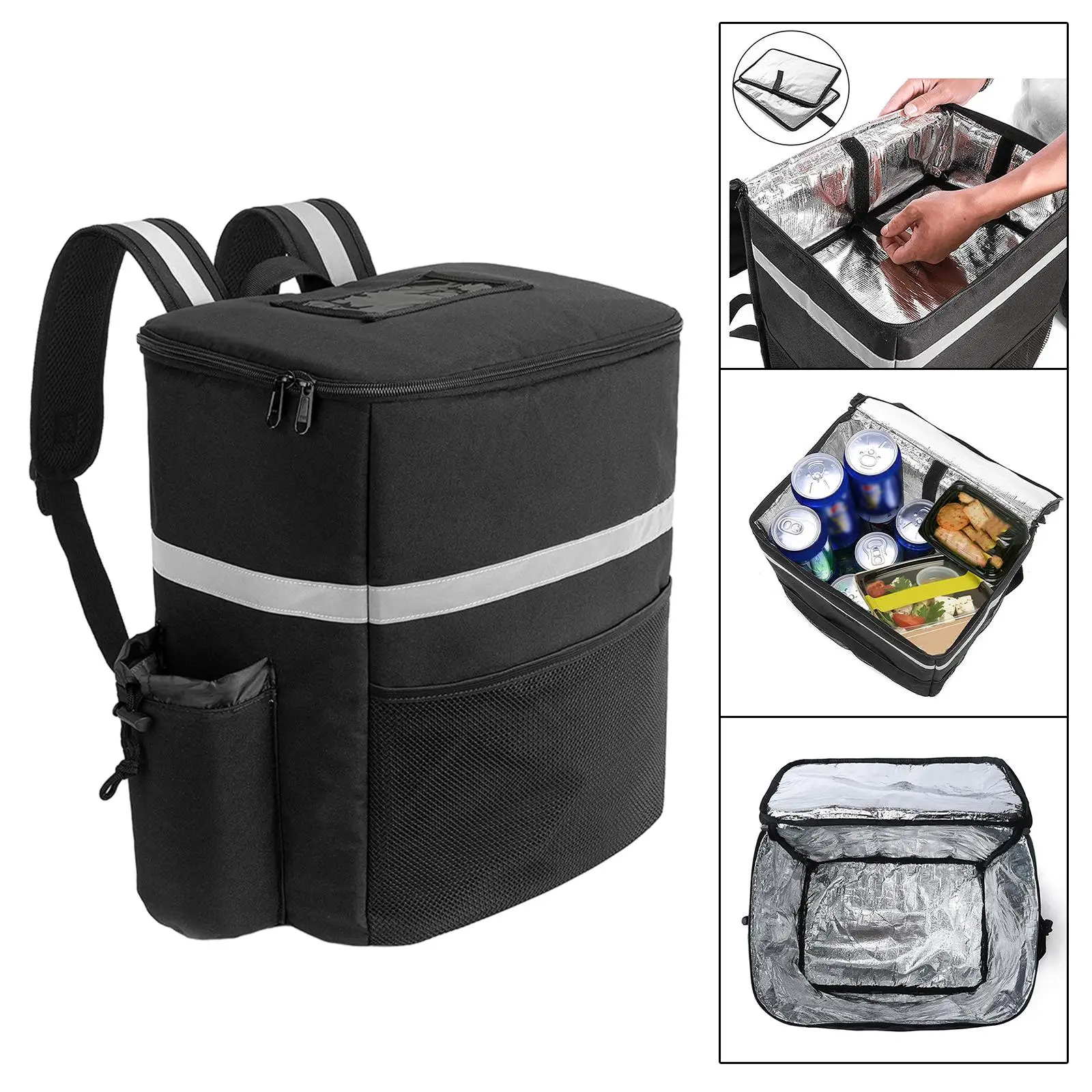 Large Insulated Cooling Bag Soft Food Delivery Bag for Hiking Camping Work