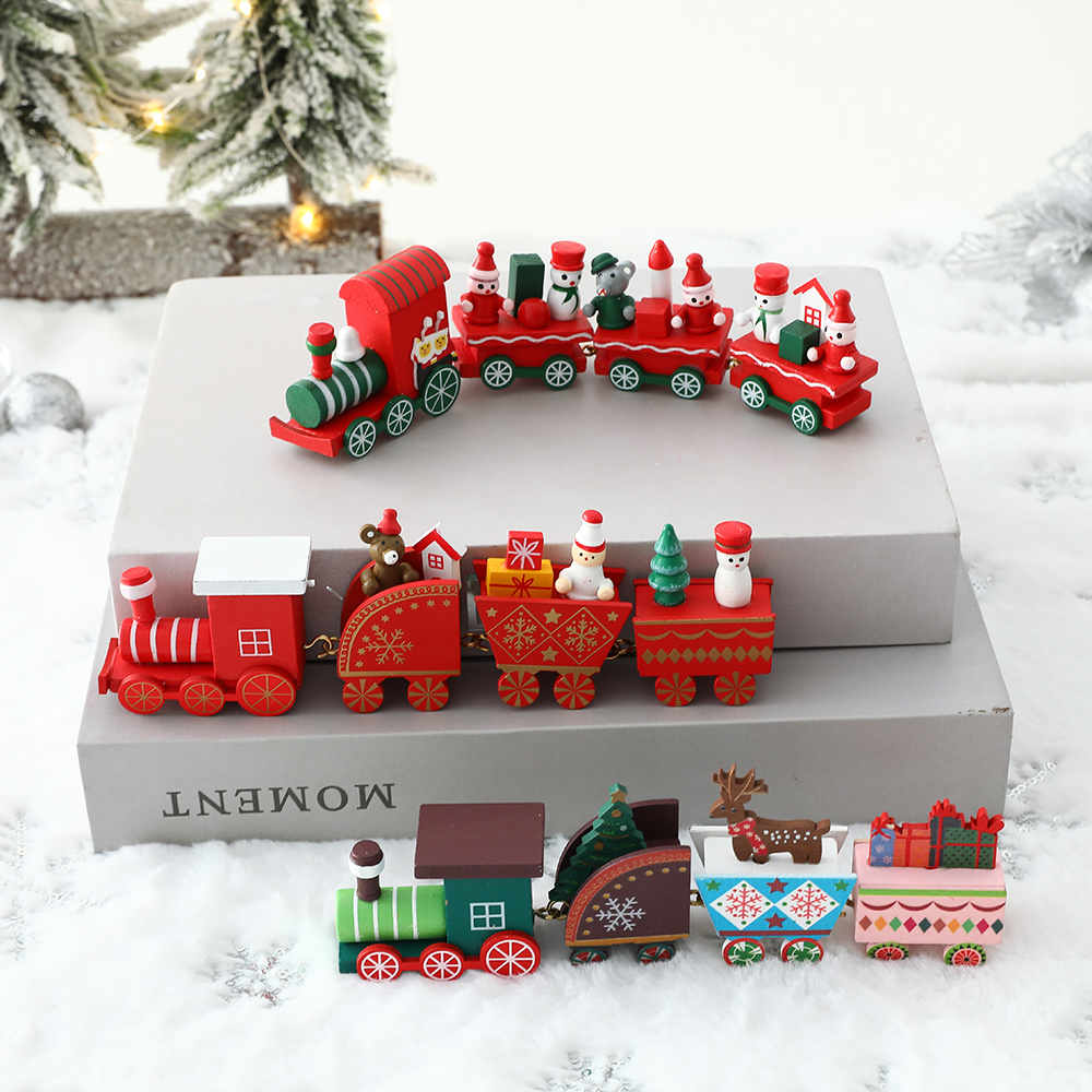 Plastic Train Christmas Decorations Santa Claus Children's Day Gift Toys Props Scenarios Decorating The Family Table