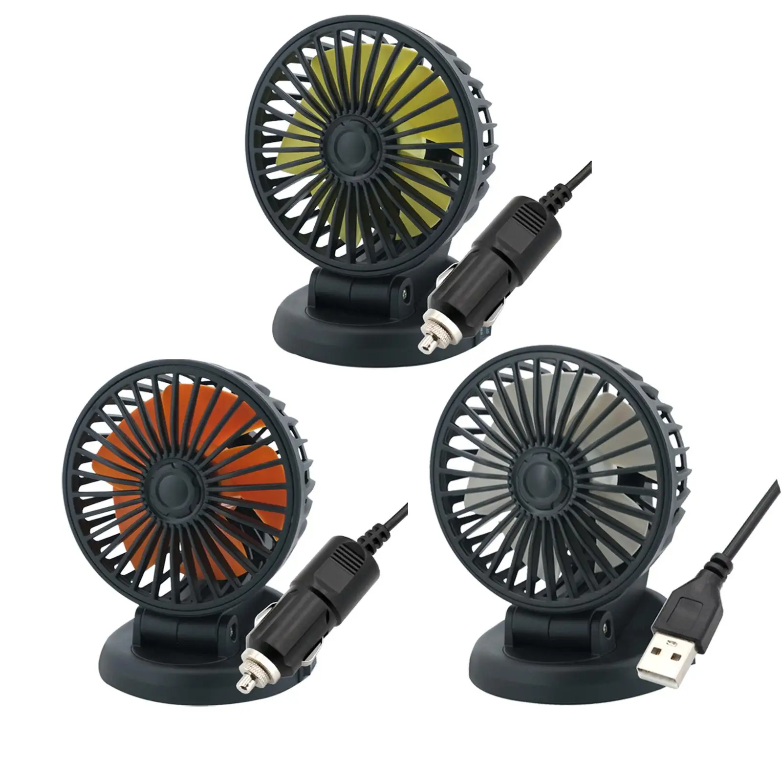 car fans Multifunction 360 Rotation Cooler Fans for Dashboard Truck Auto