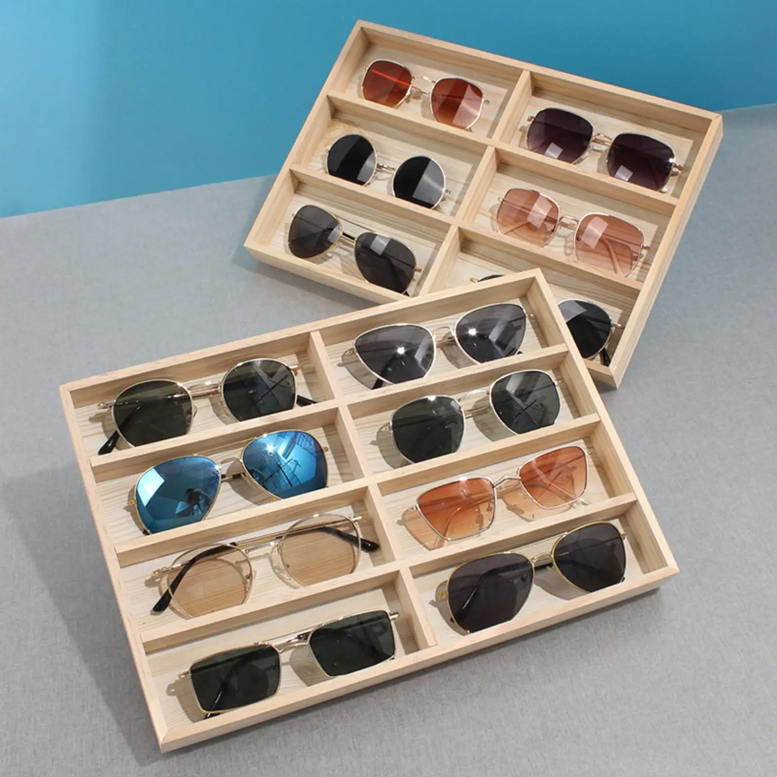 Glasses Organizer Display Box Compartment Glasses Tray for Shop Jewelry