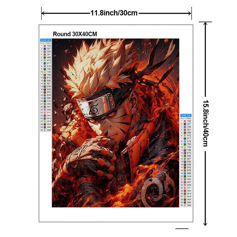 Description Picture 4 of itemZipper Bag 5D DIY Japanese Anime Diamond Painting Kit Vortex Naruto Sticker Diamond Embroidery Colorful Art Children's Gift