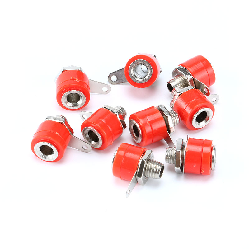 4mm Female Jack Banana Socket 4mm Banana Binding Post for Banana Plug Terminal Connector Black Red DIY Adapter