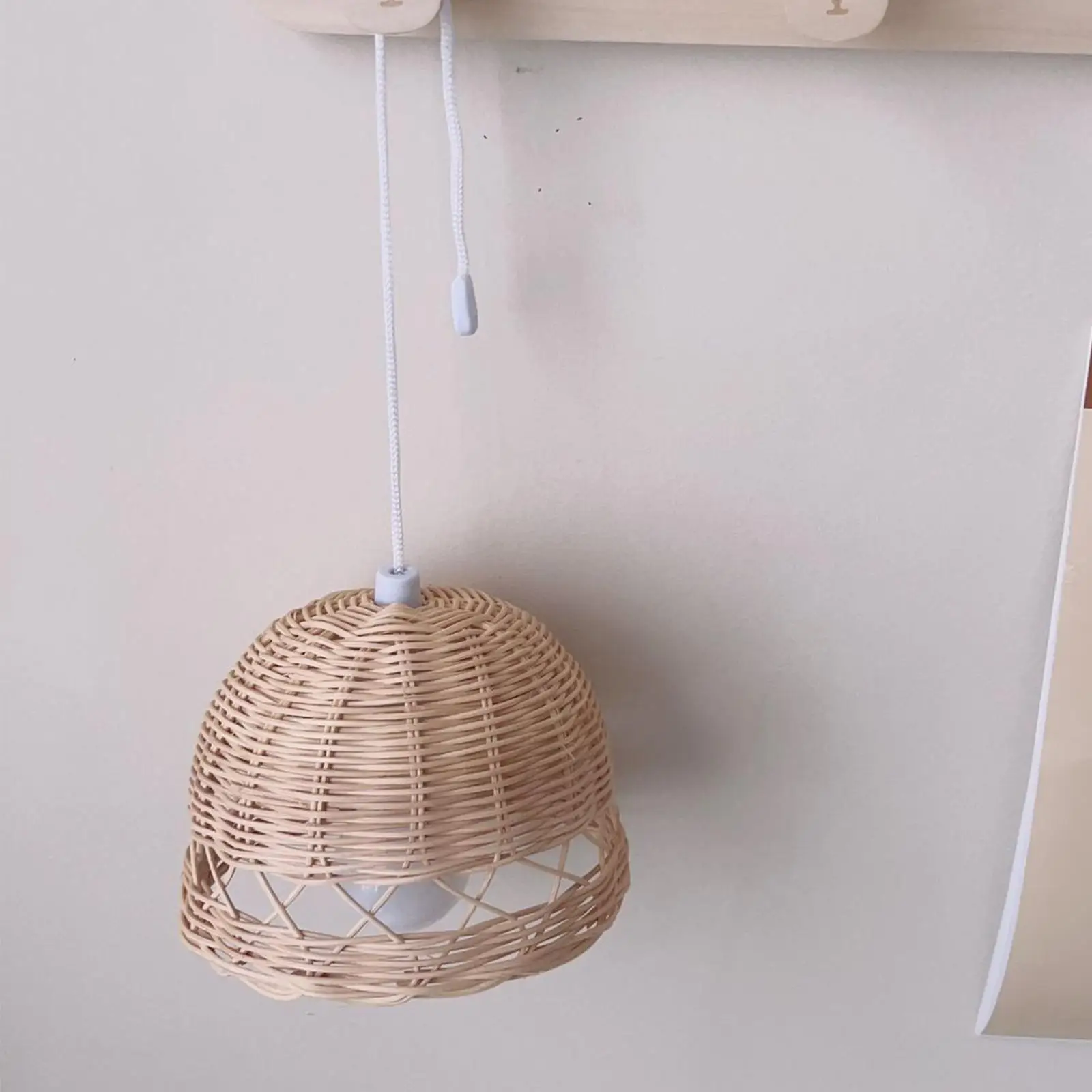Rattan Lamp Shade Lamp Decoration Mini Boho Handmade Basket Chandelier Lamp Shade for Kids Room Living Room Cafe