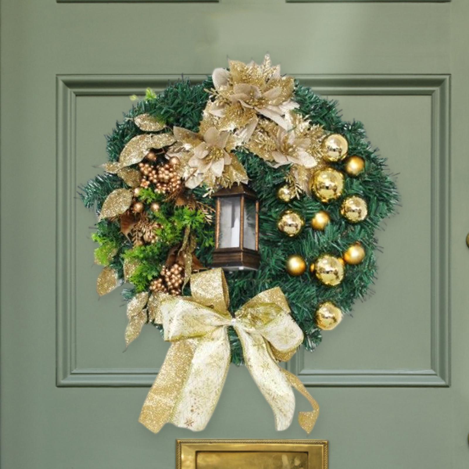 Garland Decor Welcome Christmas Wreath for Home Front Door Party