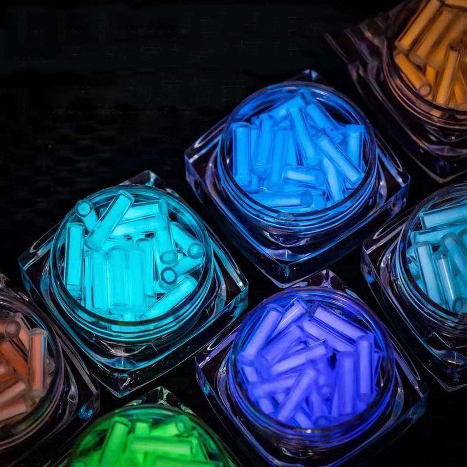 Glass Luminous Tube Substitute for Tritium Tube Self Glow in The Dark Stick Camping Pendants Keychain Party Accessories