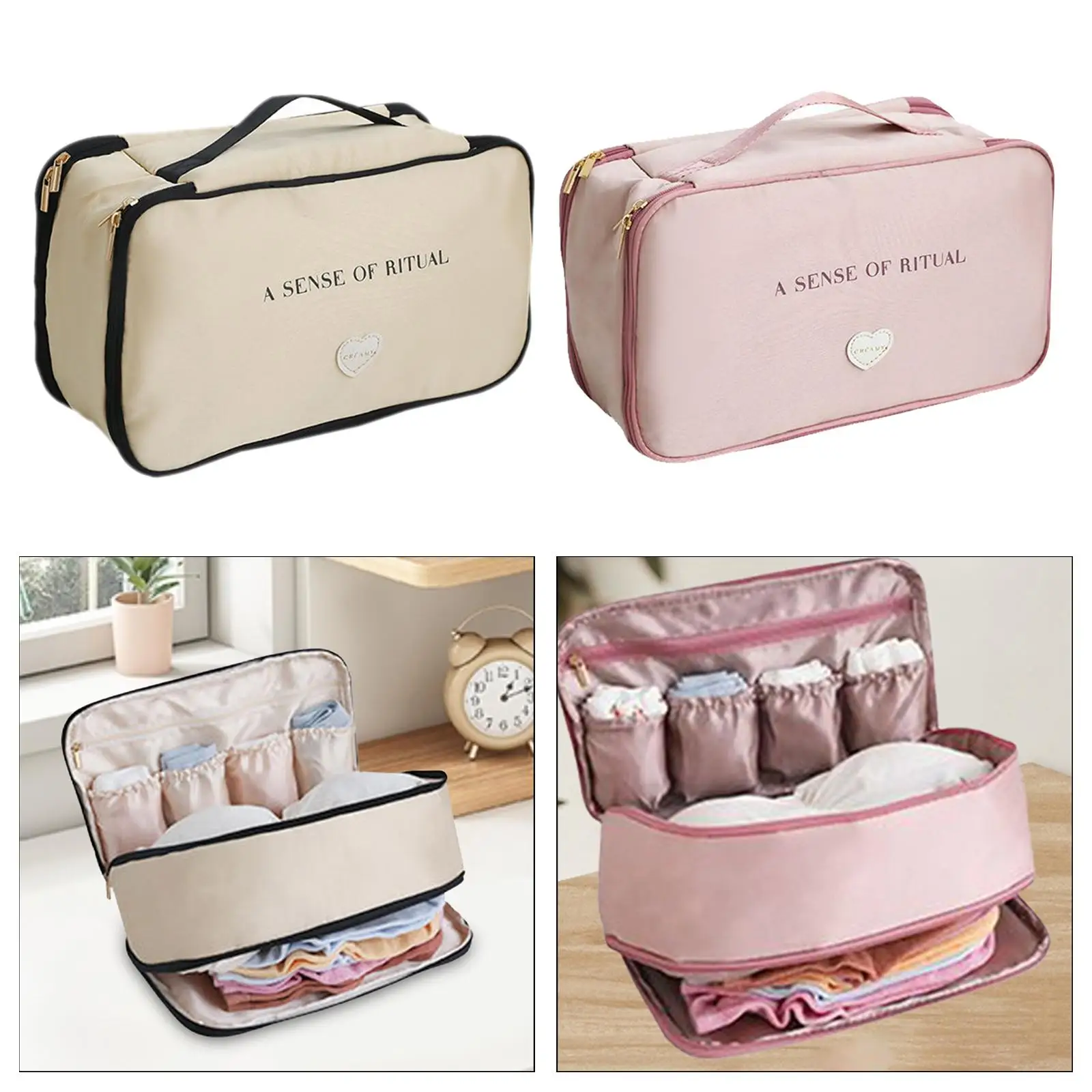 Travel Organizer Underwear Bag Toiletry Bag Lightweight Packing Cube Storage Bag for Socks Travel Men Women Large Bra Cosmetic