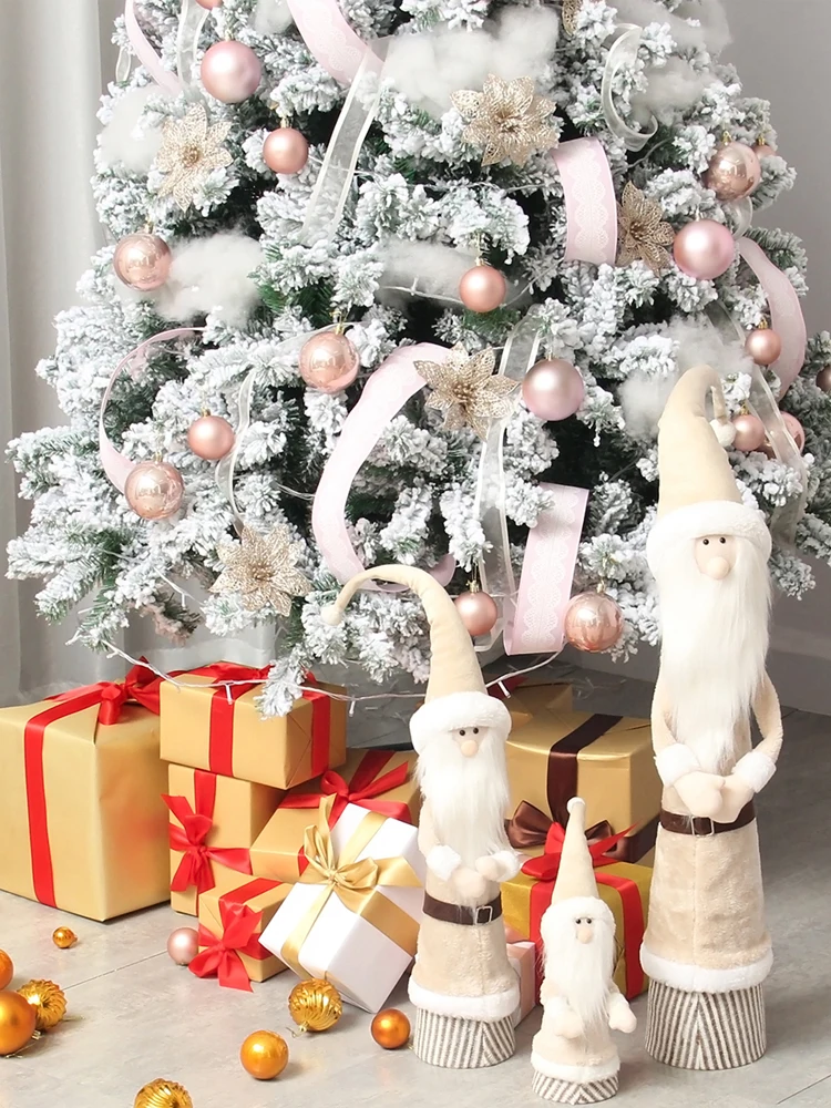 Large Flocking Christmas Tree Family Gift New Year Ornaments Encrypted Artificial Christmas Tree Set Luxury Living Room Outdoor