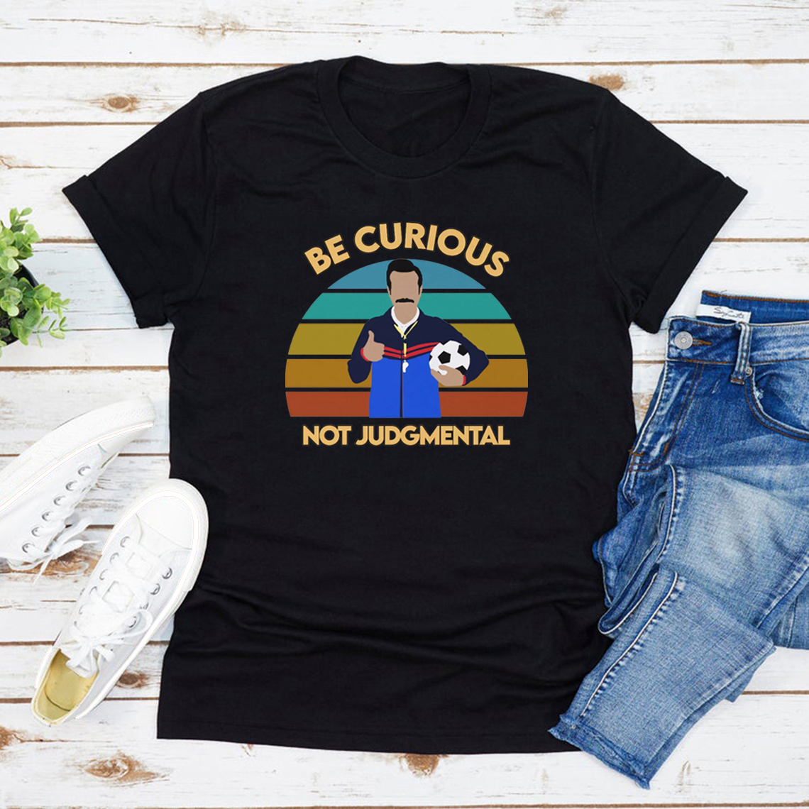 Sei Neugierig, Nicht Schüttelndurteilend T-Shirts Roy Kent Fußball-T-Shirt Lustiges Zitat T-Shirt Unisex Kurzarm Grafik-T-Shirts Fußball-Fan Geschenk – Detail 2