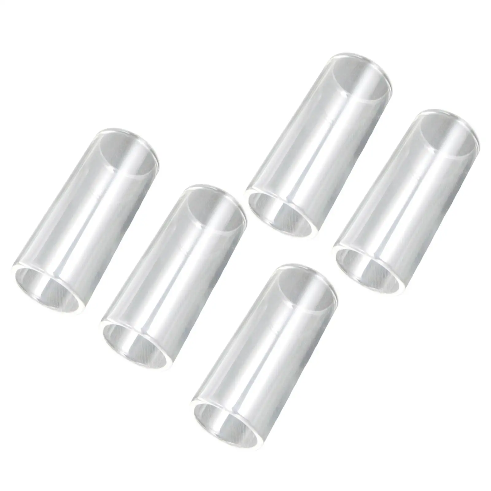 5 Pieces Slide Bottles Transparent 61mm Bright Sound for Bass Slide Guitar