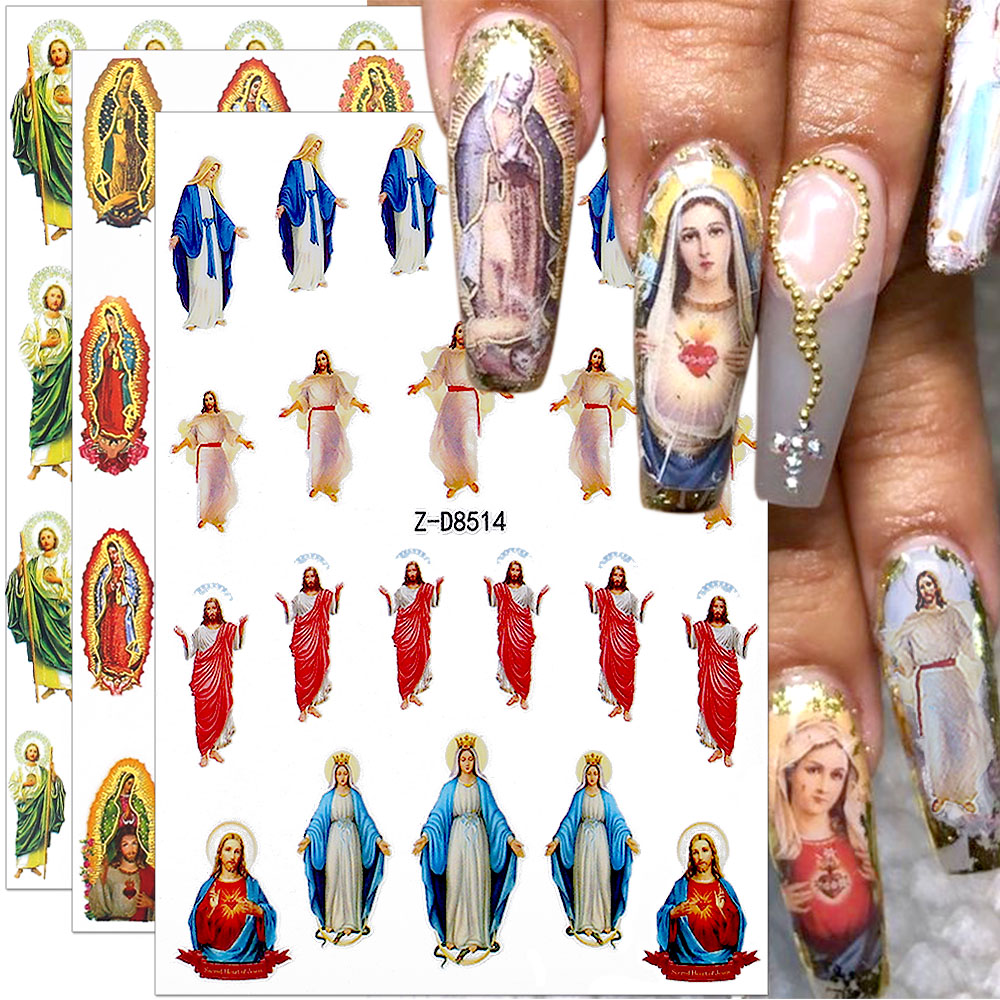 Best of 1Pcs Bronzing Virgin Mary Nail Stickers 3D San Judas Tadeo Nail Art Stickers Jesus Nail Decals San Judas Sticker Nail Supplies Reviews & Tips