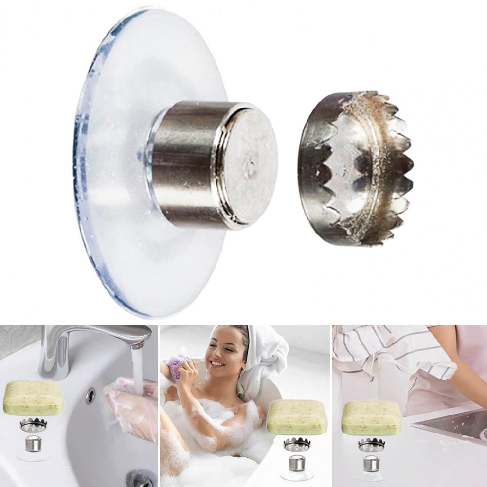 Description Picture 4 of itemSuction Cup Soap Holder Fast Drying Magnetic Soap Holder with Suction Cup Design for Wall Mounted Bathroom Storage Rack