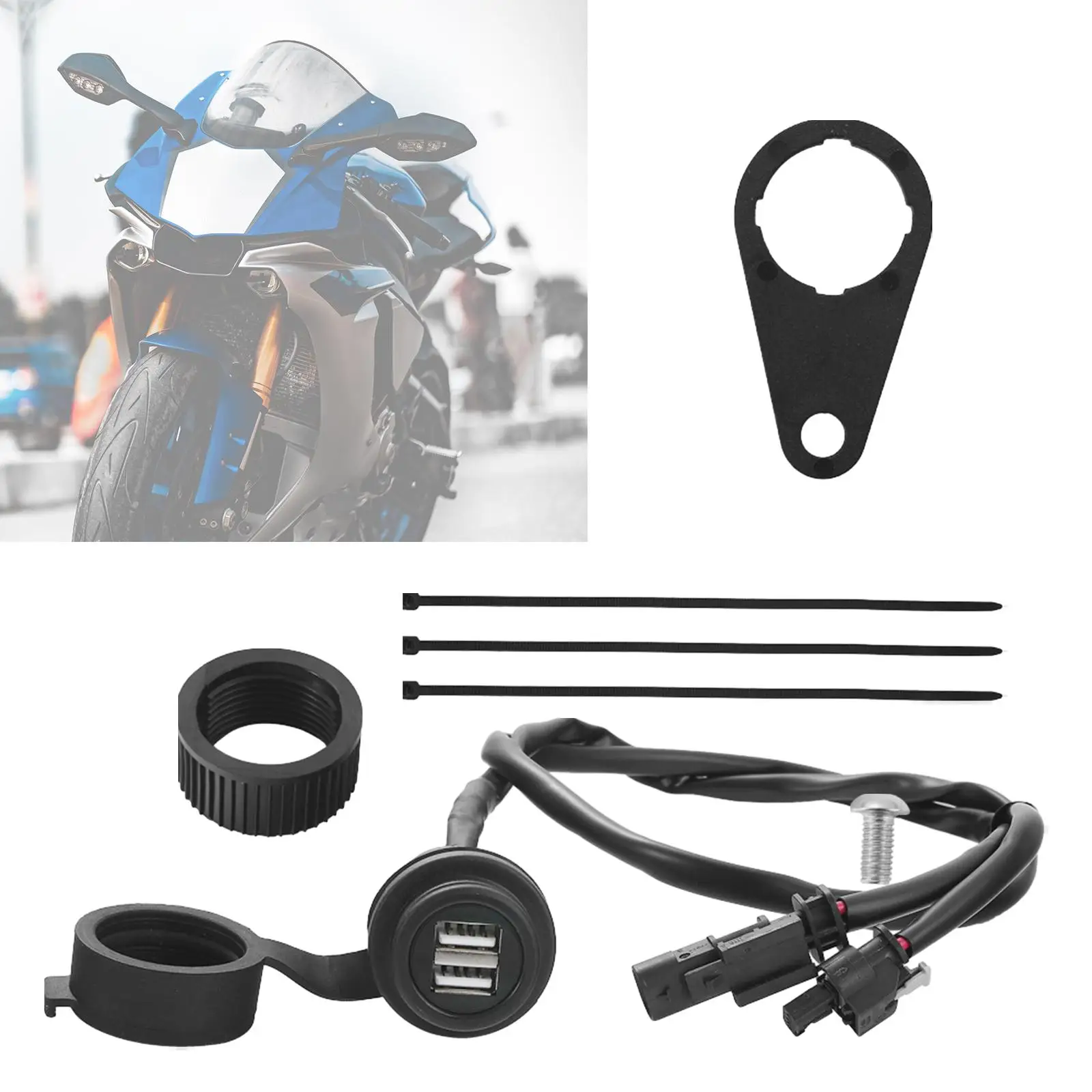 Charging Port Plug Base Motorcycle Dual USB Charger Kit for BMW F700GS