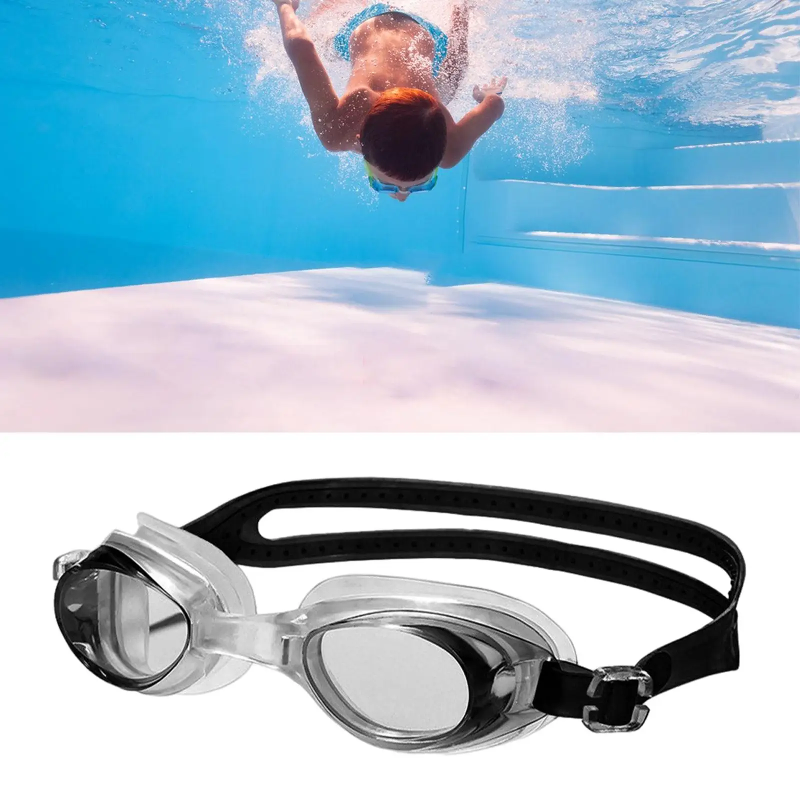 Swim Goggles with Portable Case Anti Fog Soft Silicone Nose Bridge Swimming Goggles Adjustable Swim Glasses for Adult Youth