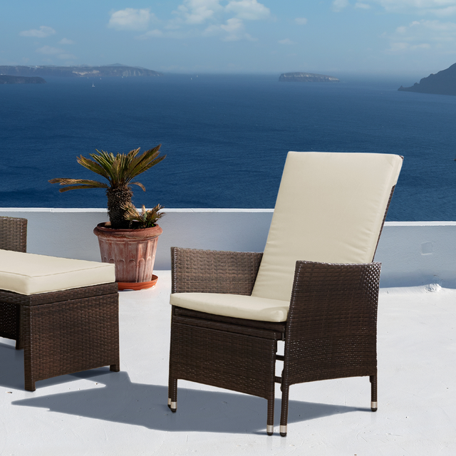 Patio chair with built in online ottoman