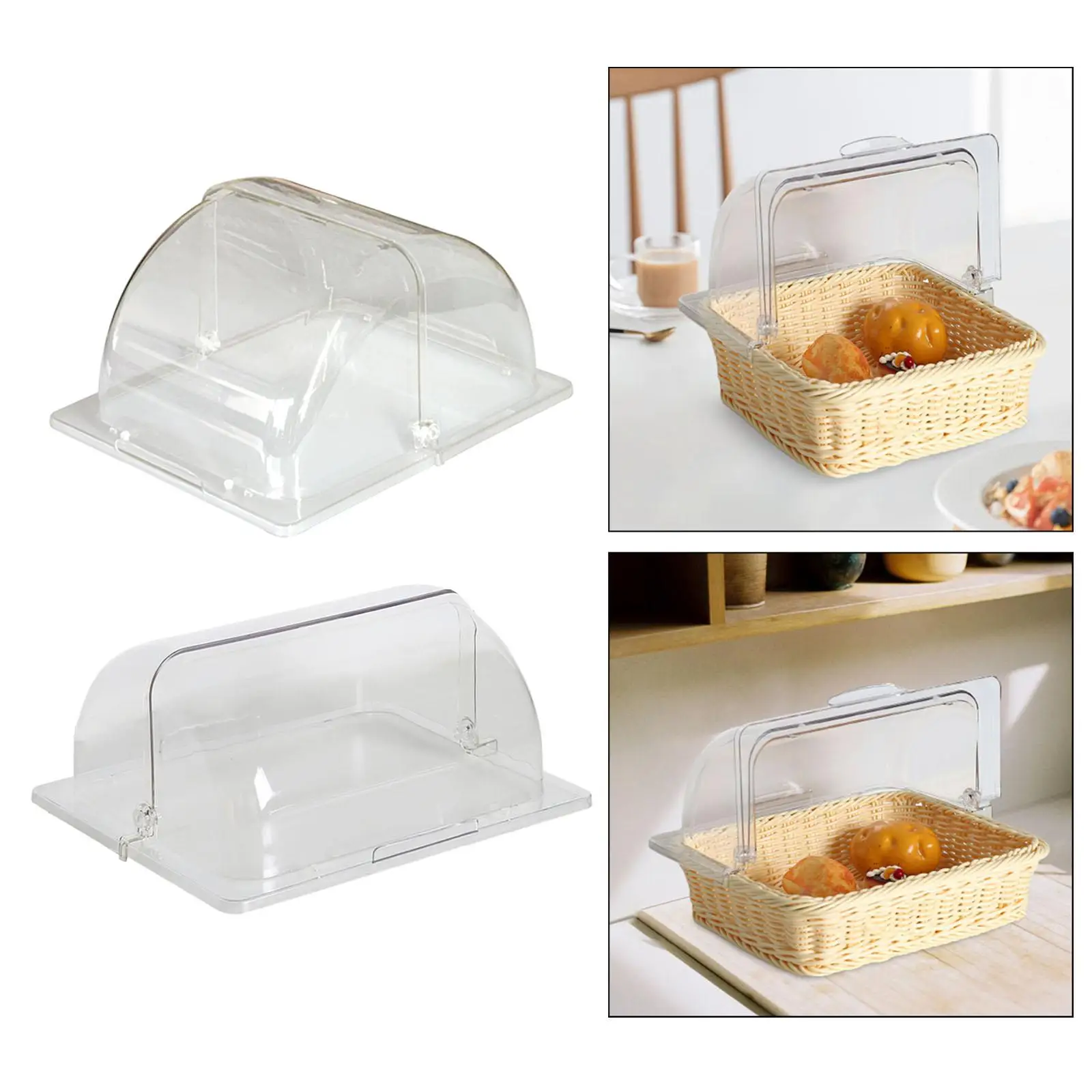 Food Display Cover Clear Rectangle Tray Lid for Exhibition Showcase Dessert