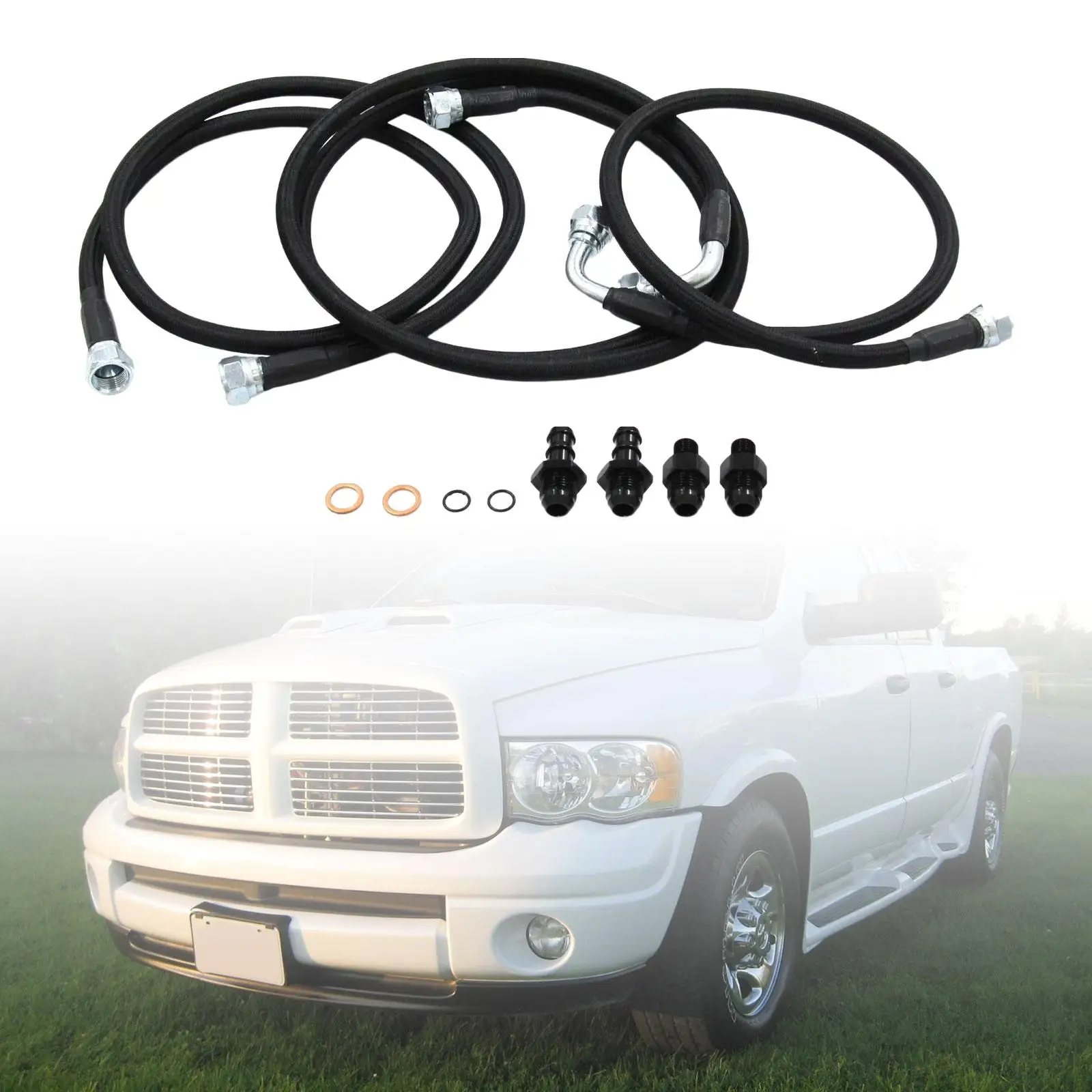 Transmission Cooler Hose Line Kit Prevent Leaks Professional Accessory Replacement Parts for 48RE Transmissions 2003-2007