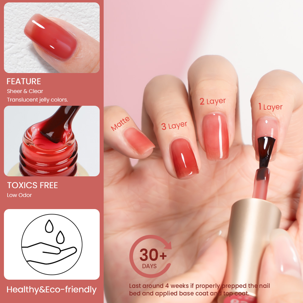 Best of MAYCHAO 12ml Translucent Jelly Gel Nail Polish Nude Pink All For Manicure Semi Permanent Soak Off UV LED Gel Nail Art Varnish Reviews & Tips - Image 4