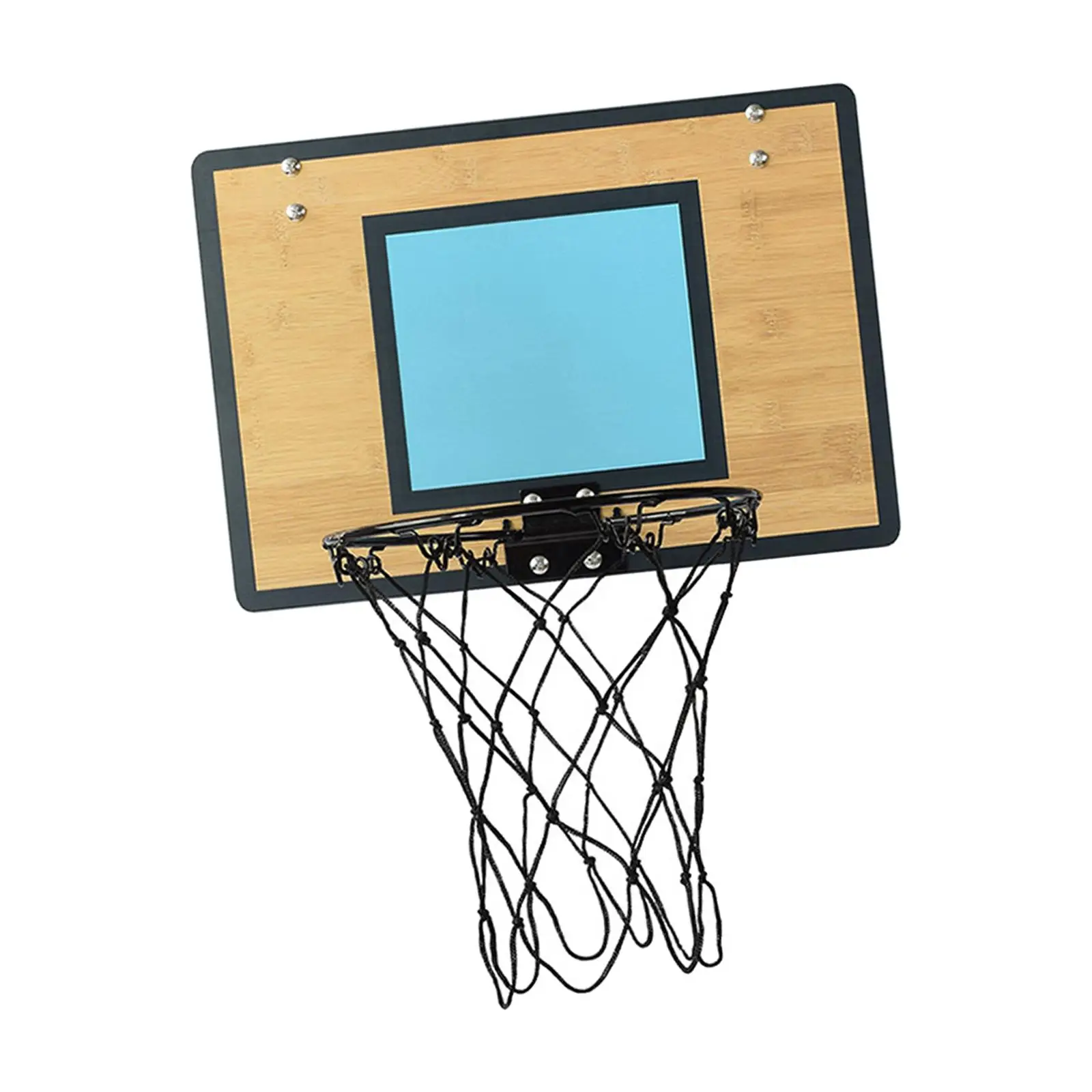 Mini Basketball Hoop over The Door Bamboo Backboard Basketball Goal Basketball Game Toy for Room Office Gifts for Kids Teens