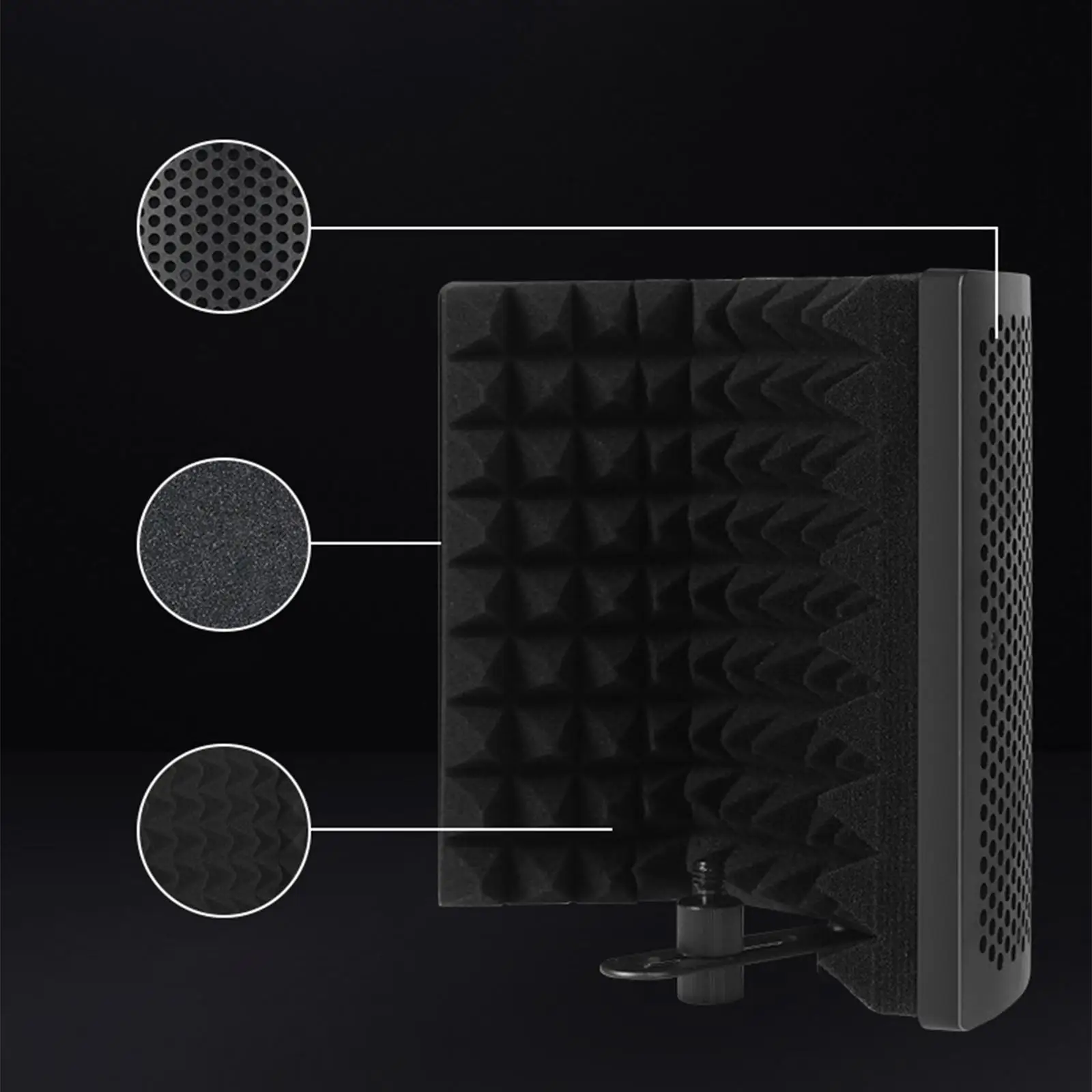 Microphone Isolation Shield Studio Recording Mic Sound Dampening Foam Reflector for Vocals