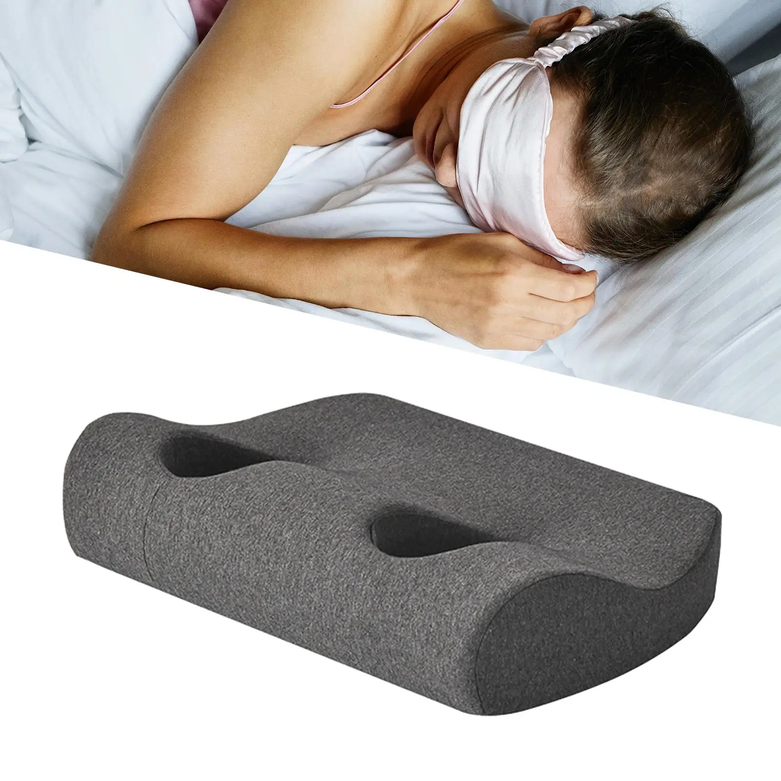 Pillow with Ear Hole for Neck and Shoulder Support Ear Pillows for Stomach Sleeping Earplugs Headphones Side Sleepers Earbuds