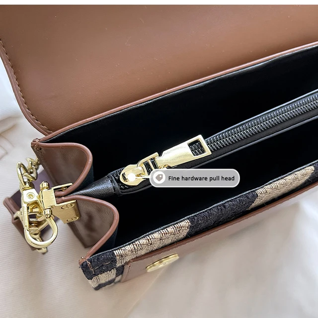  Maosanyue Handbag Simple Shoulder Bag Handbags Checkerboard Mini  Fabric Flap Crossbody Sling Bags for Women Luxury Brand Design Handbag  (Color : Brown, Size : 19 * 8.5 * 15cm) : Clothing, Shoes & Jewelry