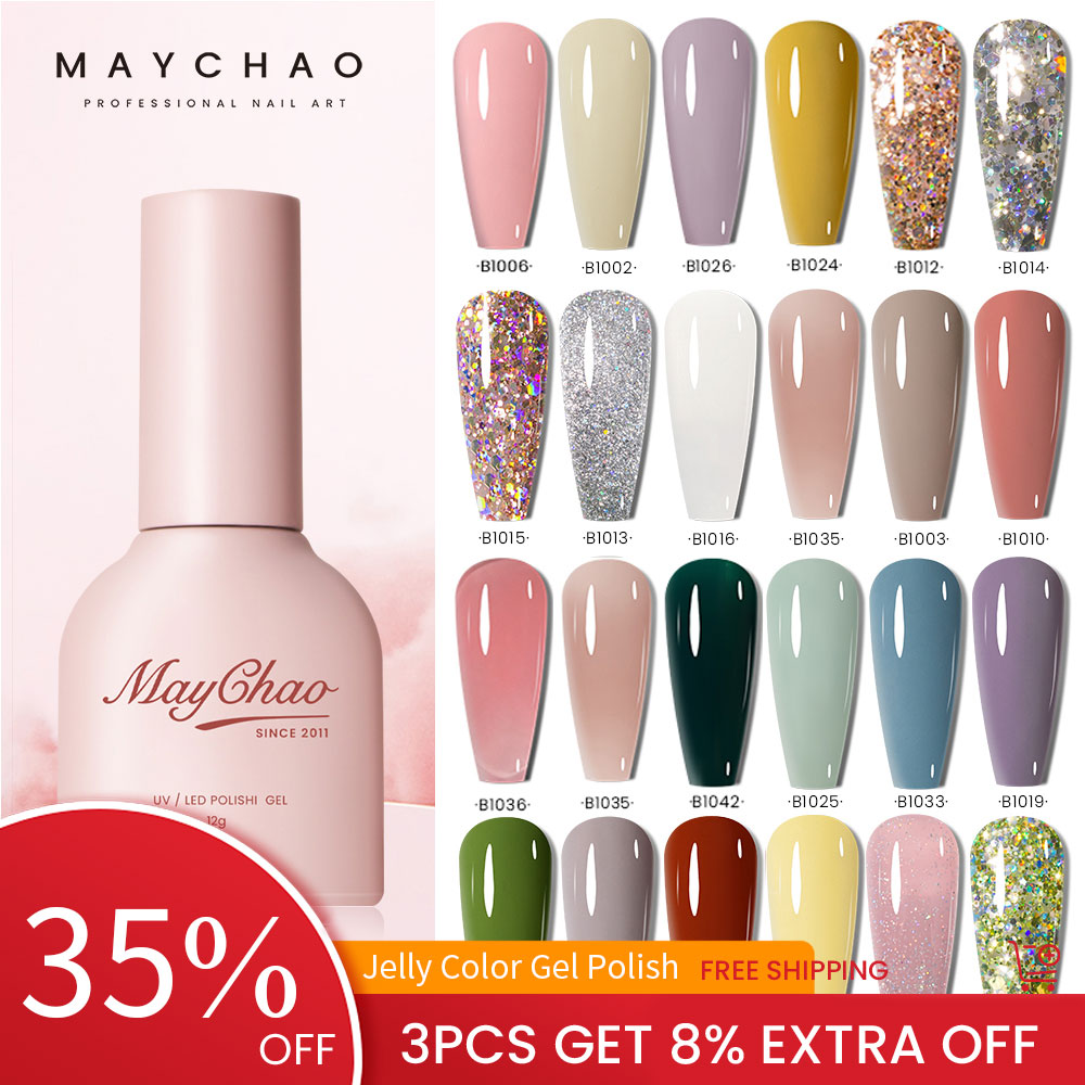 Best of MAYCHAO 12ML Gel Nail Polish Base Top Coat 48Colors Semi-Permanent Born Pretty Manicure Soak Off UV LED Varnishes Nails Art Reviews & Tips