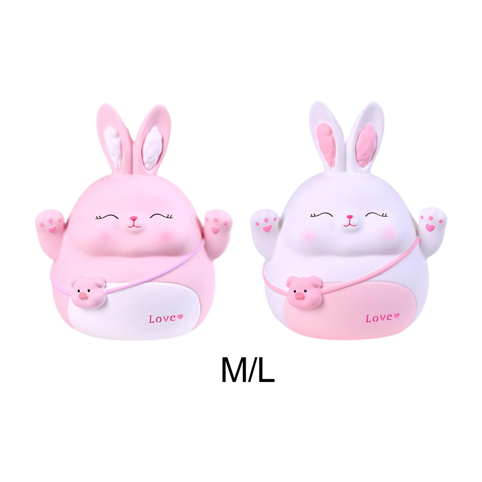 Rabbit Money Bank Animal Bunny Statue Coin Case for Nursery Toddler