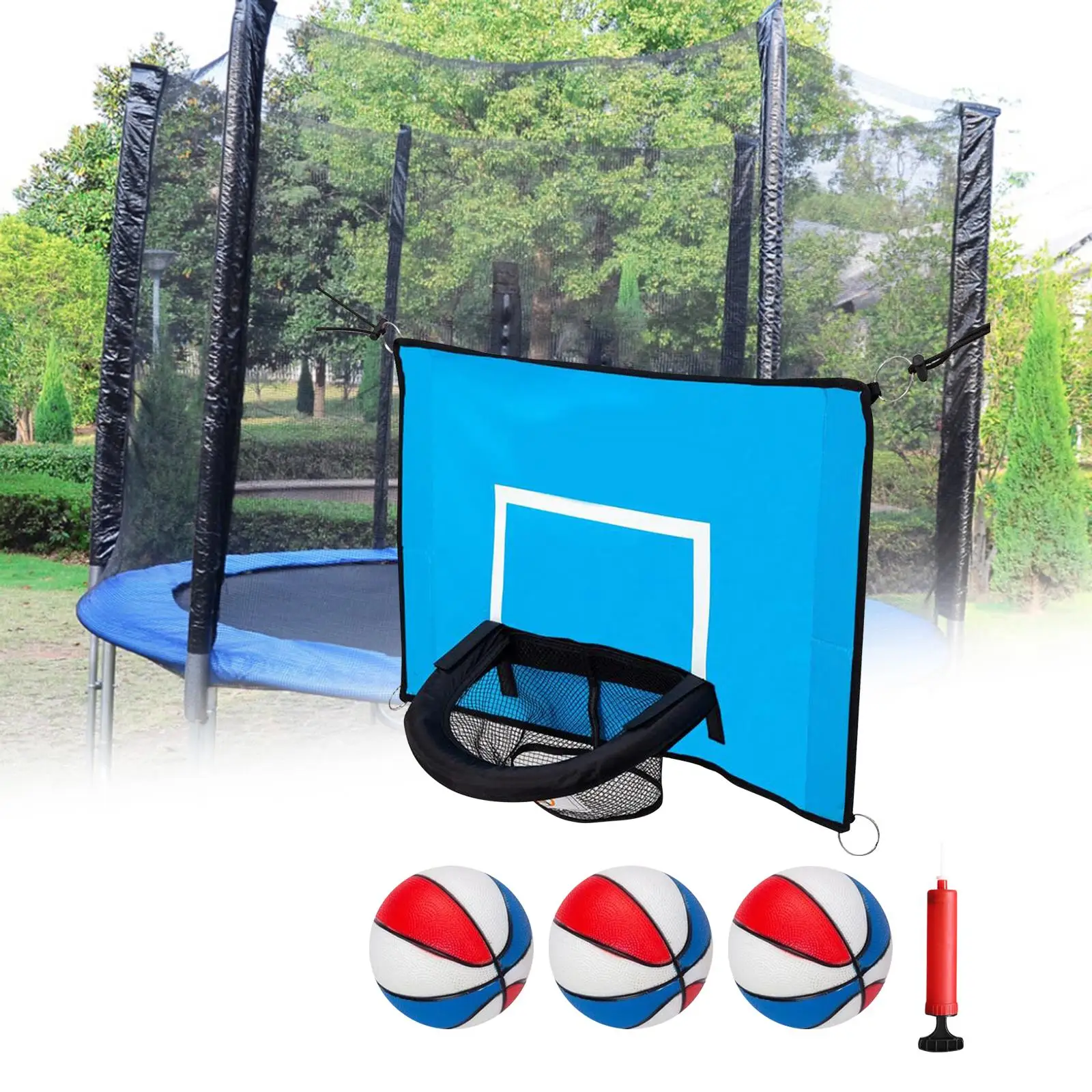 Basketball Hoop for Trampoline Trampoline Accessories Waterproof Garden Lightweight with Pump and Mini Basketball Outdoor Sports