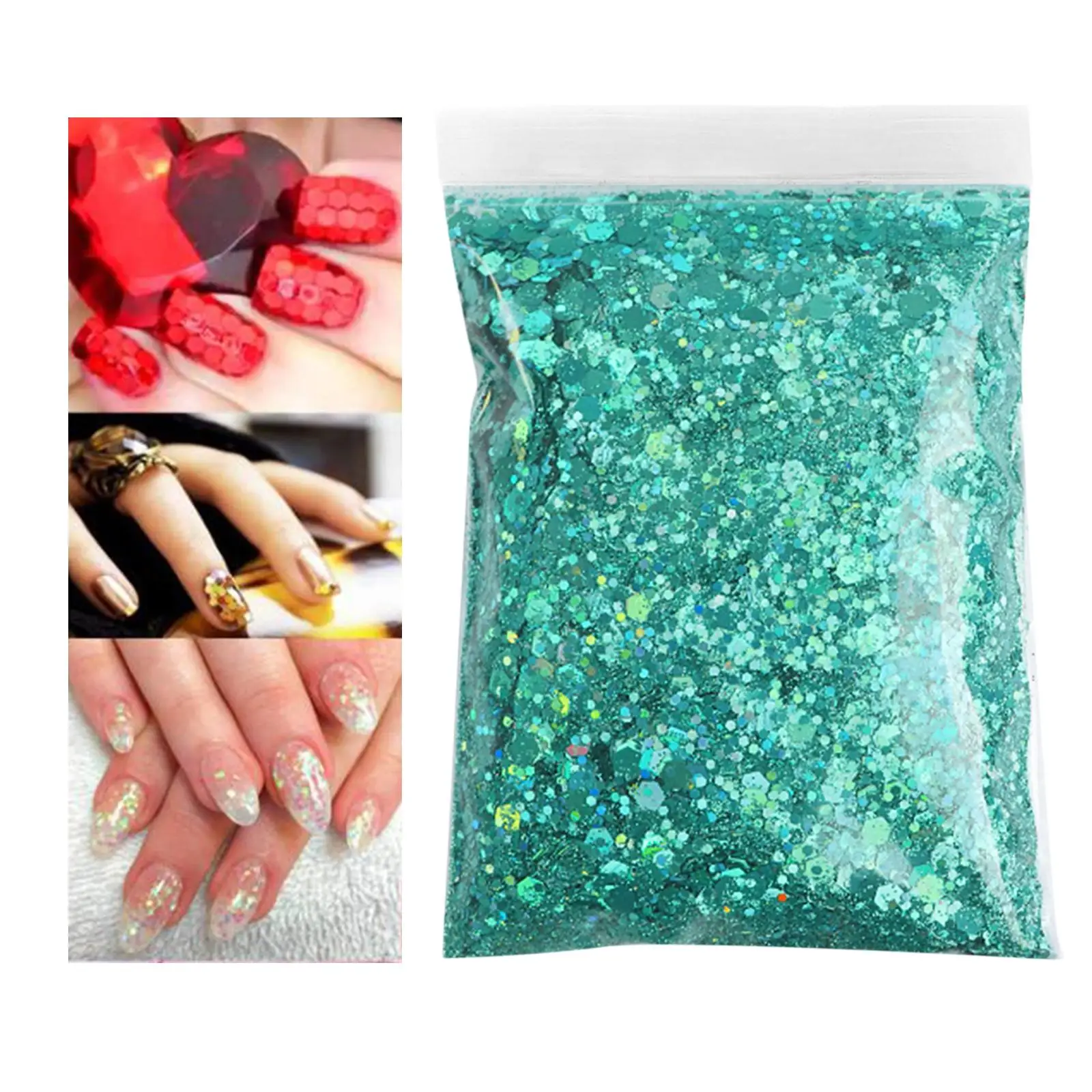 50g Mixed Iridescent Nail Glitter Sequins Paillette DIY Nail Art Decoration