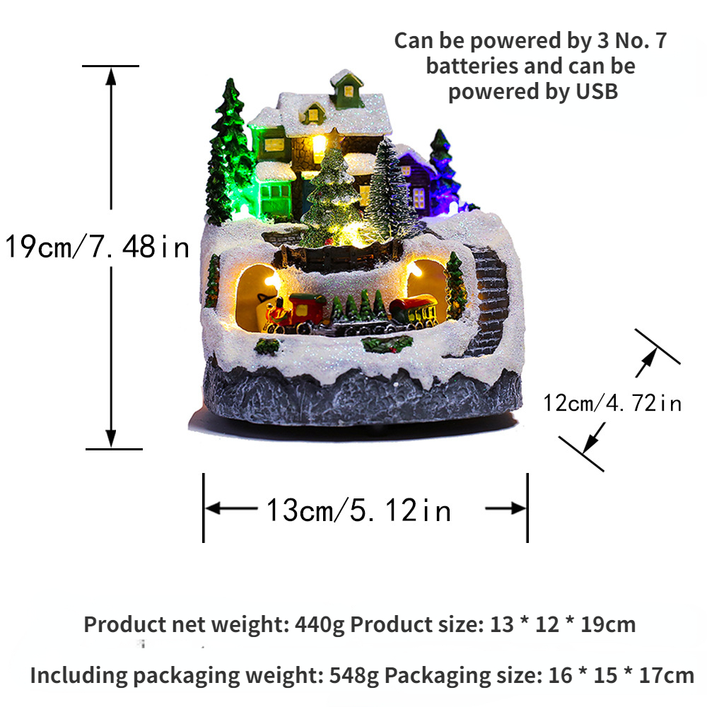 2023 Новый рождественский Снежный дом, электрический музыкальный светящийся  дом, Рождественское украшение, подарок, украшение | AliExpress