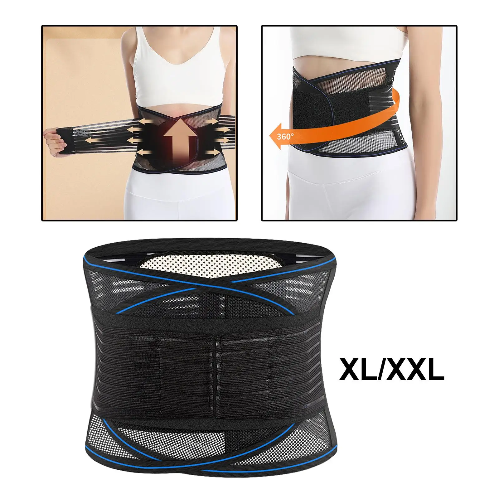 Back Brace, Lower Back Pain Ease Mesh Design with Lumbar Pad Immediate Relief from Back Pain Back Support Belt for Women Men