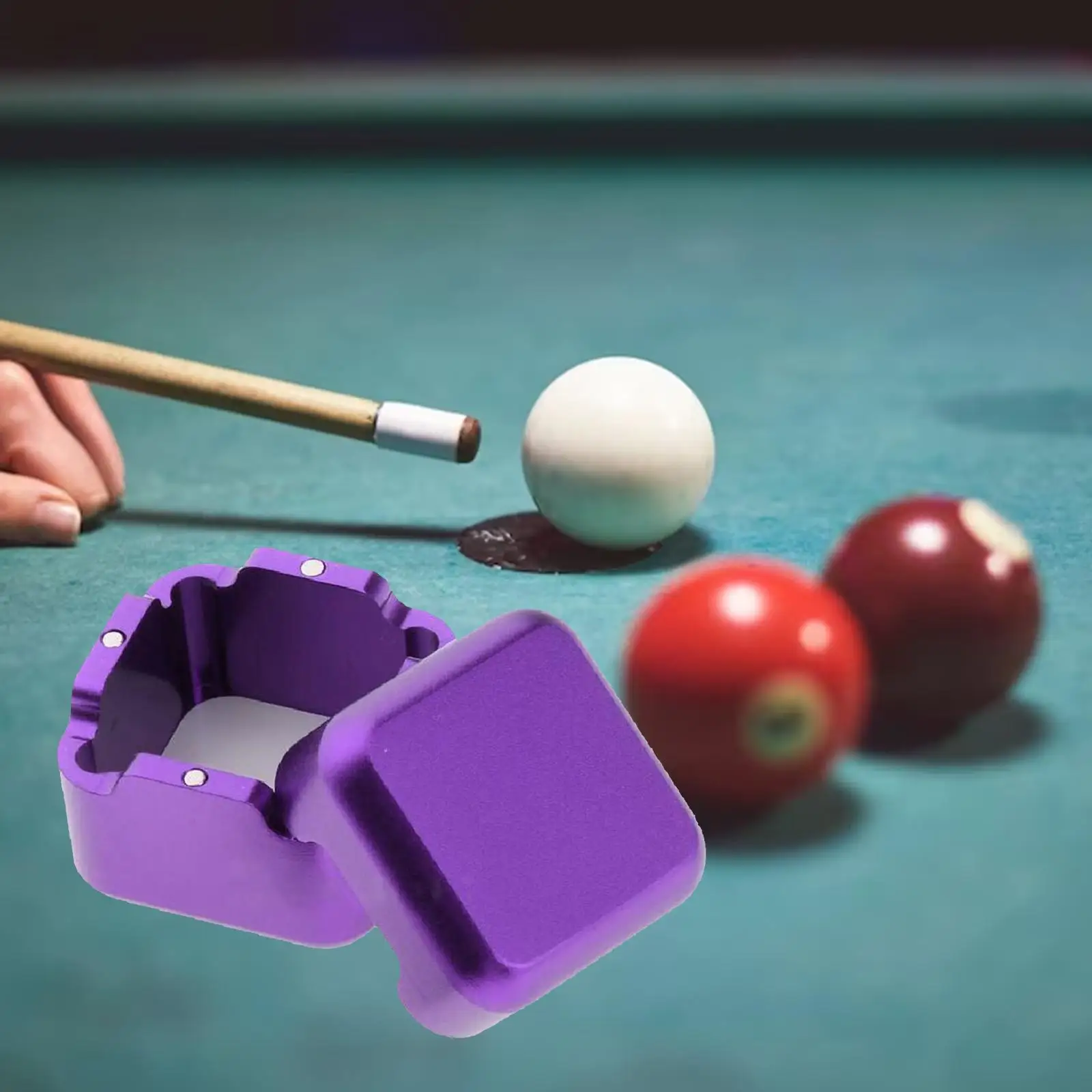 Billiard Pool Chalk Cup Holders Square for Pocket Chalkers Billiards Players Violet