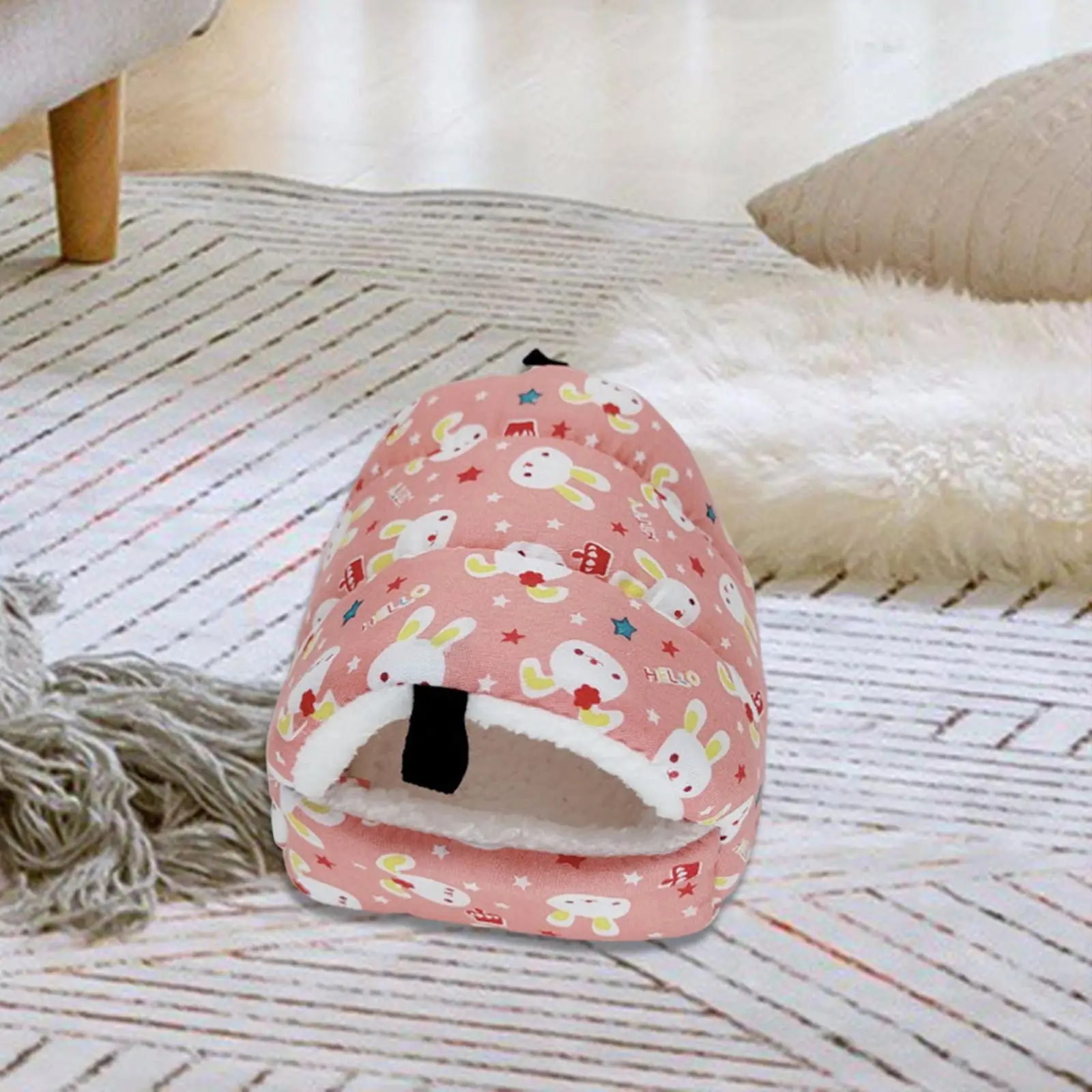 Soft Plush Guinea Pig Bed Cozy Winter Warm Hamster House Hideout Nest Indoor Cushion for Bearded Dragon Small Pet