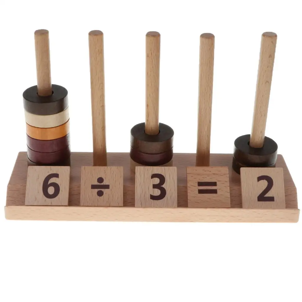 76pcs Wooden Montessori Numbers Counting & Calculating Mathematics Blocks Children Kids Math  Activity