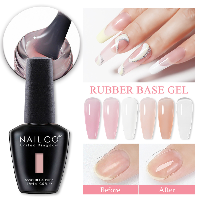 Best of NAILCO 15ml Semi-permanent Rubber Base For Gel Varnish Hybrid Nail Base Coat Top Coat For UV Gel Nail Polish Manicure LED Enamel Reviews & Tips