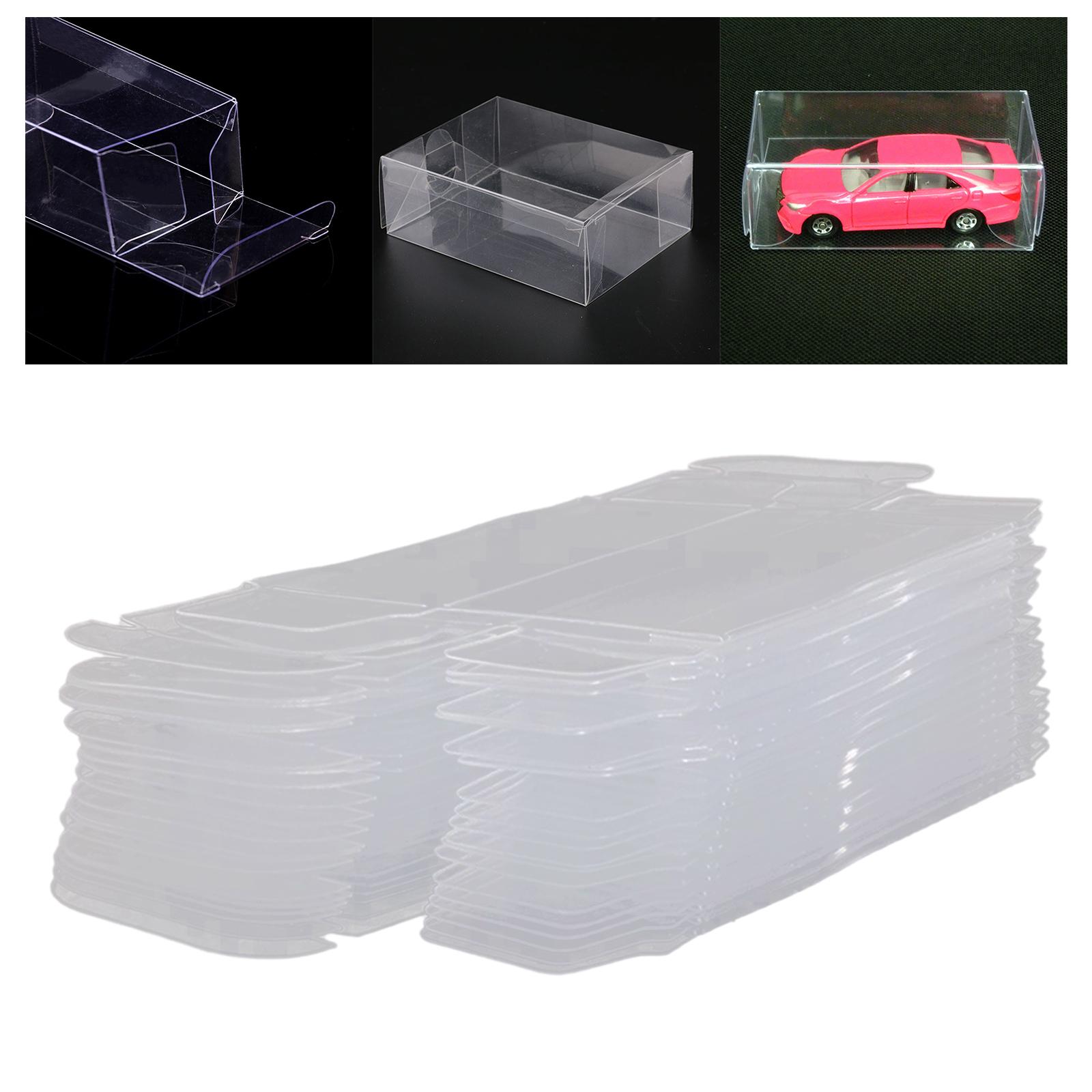 50x PVC Clear Box Vehicle Model Car Display Box 30x40x82mm Gift Box for Miniature Figurines Statue Toys Dolls Model Cars