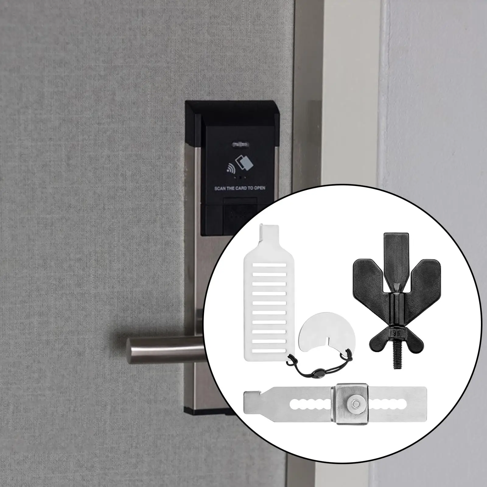 Portable Door Lock, Anti-Theft Travel Lockdown Locks, Door Stopper Door Locker for Home Bedroom Living Room