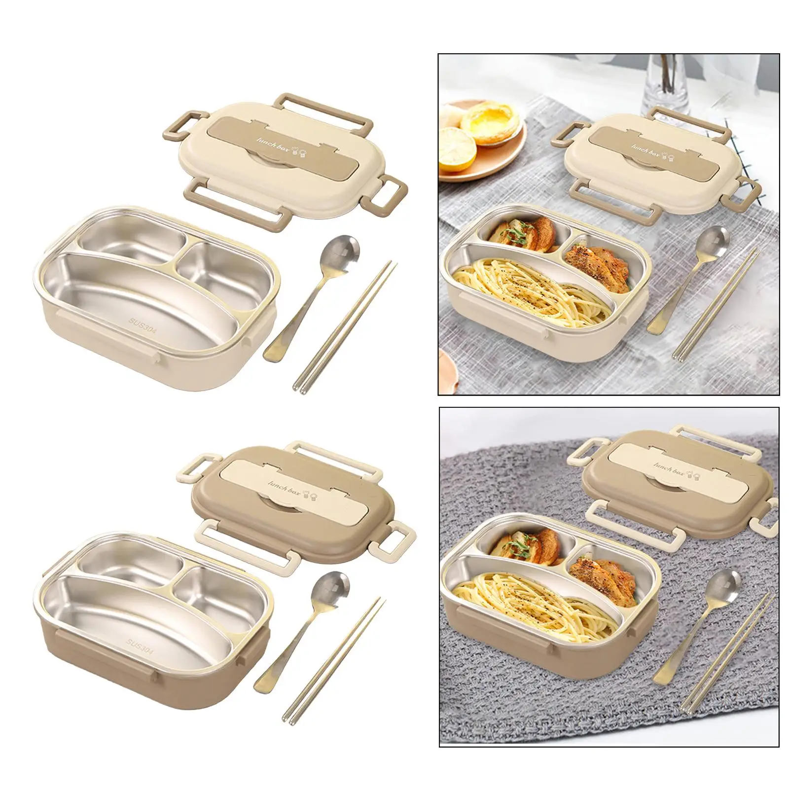 Bento Box 1L Multi Purpose Easy to Clean with Phone Holder with Cutlery Lunch Container for Picnic Outdoor Home Travel